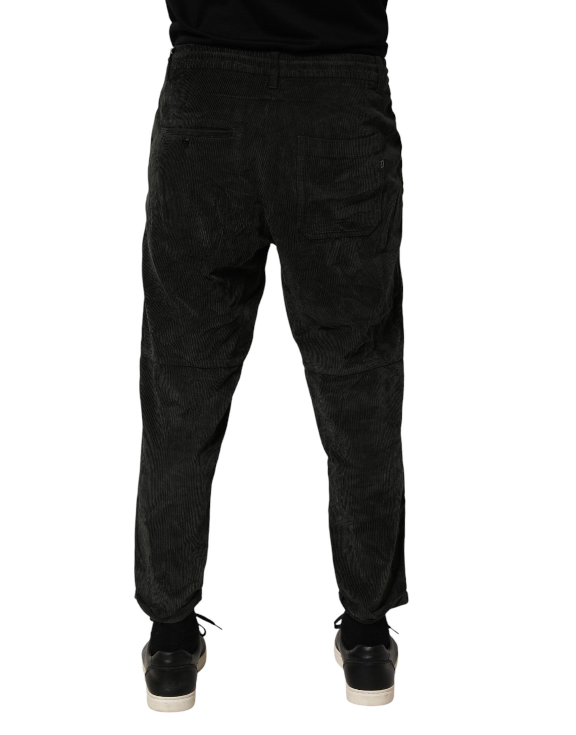 Mid Waist Cropped Corduroy Men Trouser Men's Pants - Dondup - Modalova
