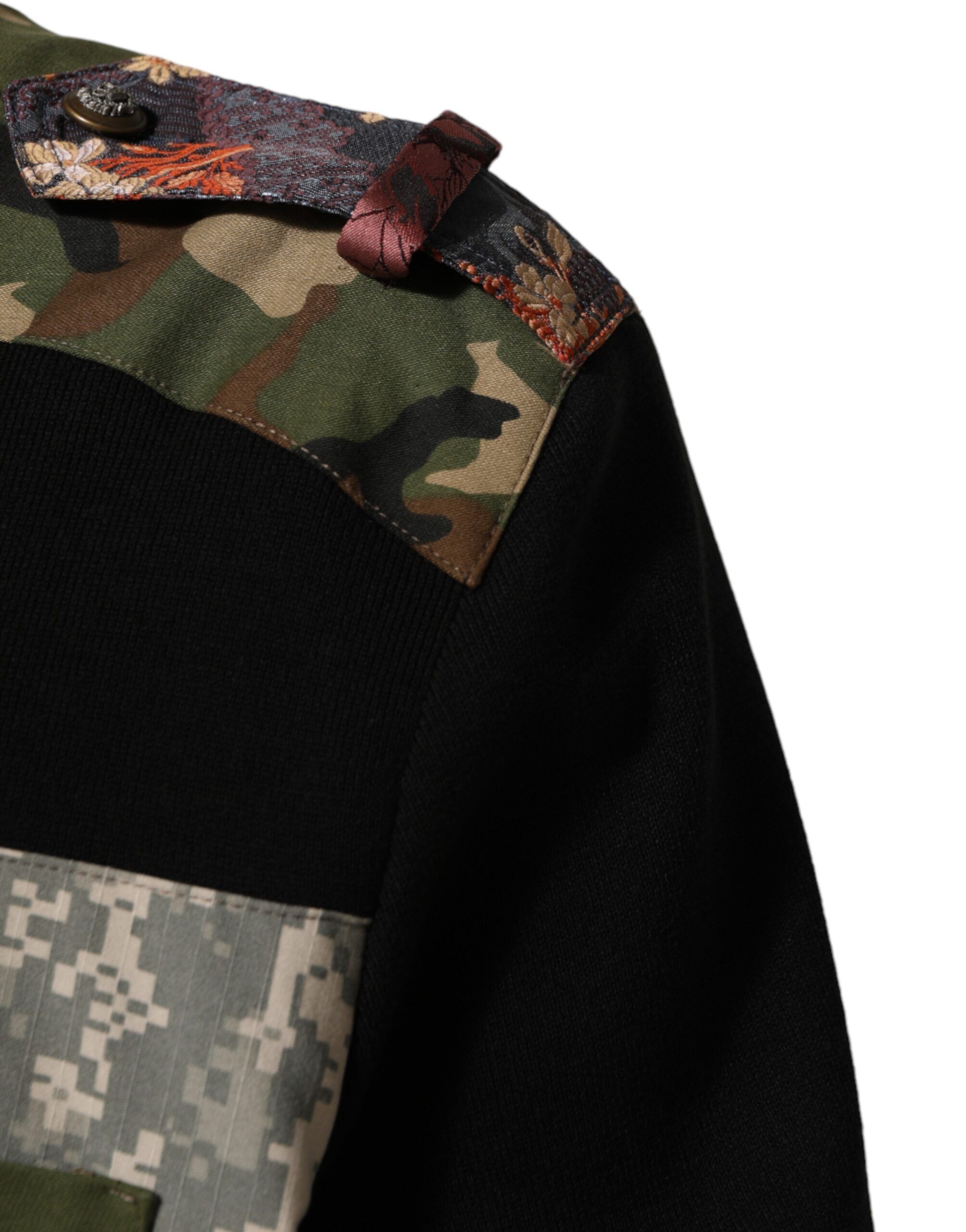 Patchwork Crew Neck Pullover Men's Sweater - Dolce & Gabbana - Modalova