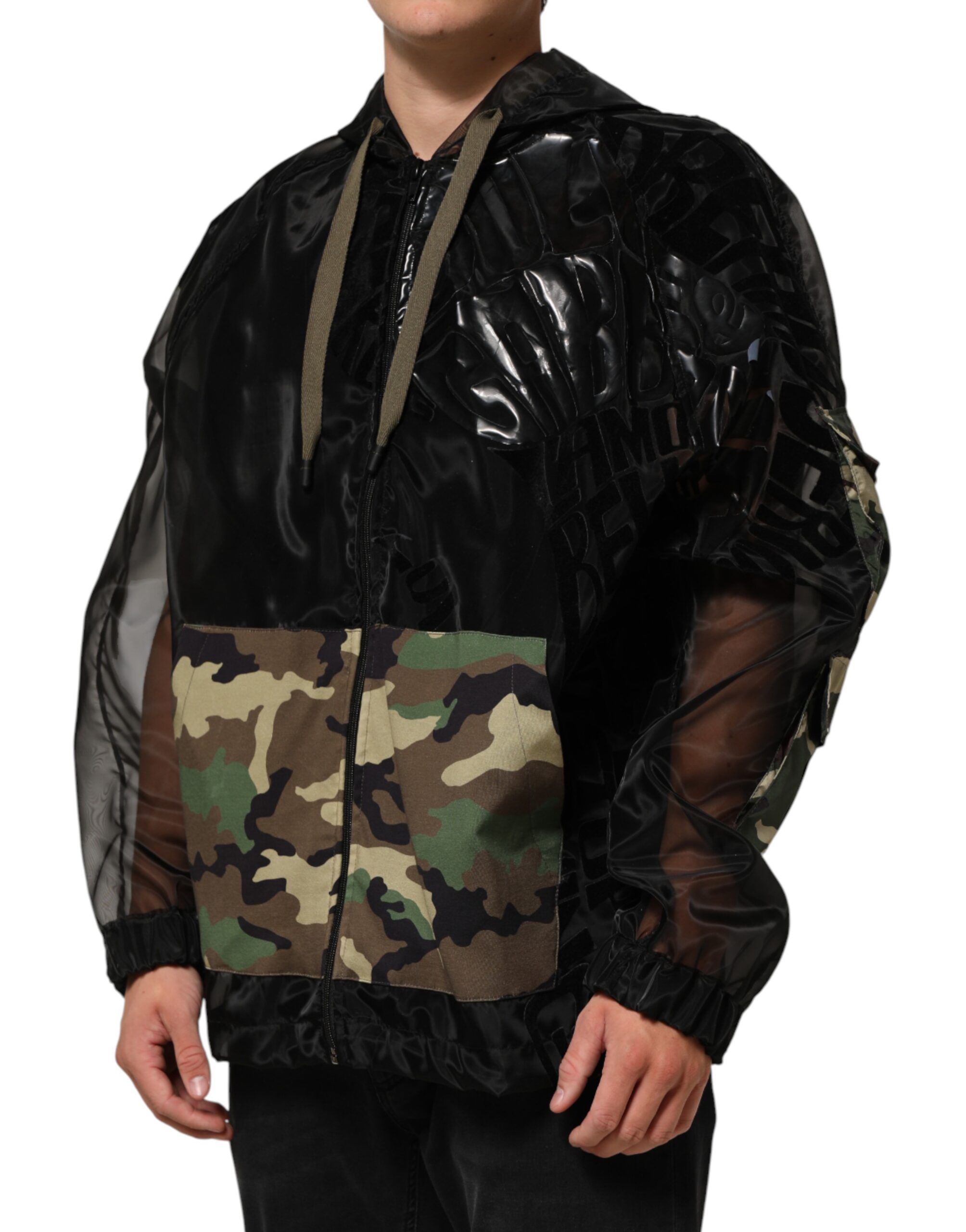 Camouflage Hooded Men Full Zip Men's Sweater (Pre-Owned) - Dolce & Gabbana - Modalova