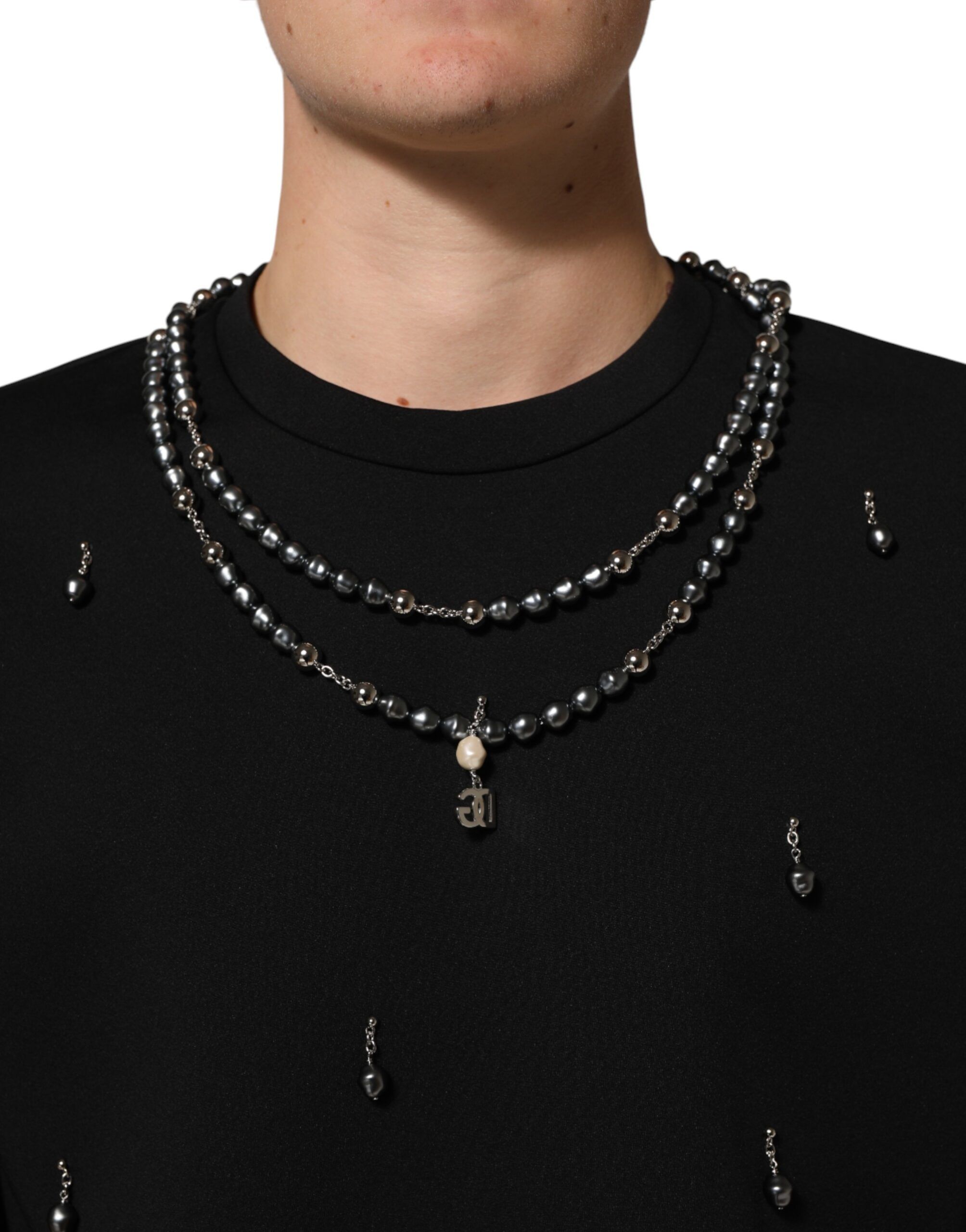Polyester Necklace Embellished Men's T-shirt - Dolce & Gabbana - Modalova