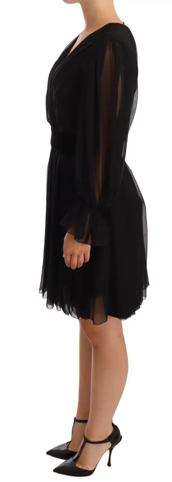 Silk Tulle Long Sleeve V-neck Women's Dress (Pre-Owned) - Dolce & Gabbana - Modalova