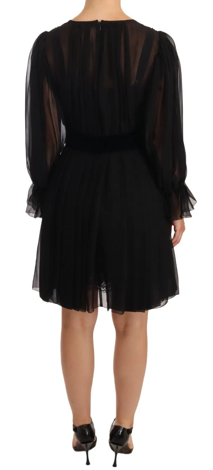 Silk Tulle Long Sleeve V-neck Women's Dress (Pre-Owned) - Dolce & Gabbana - Modalova