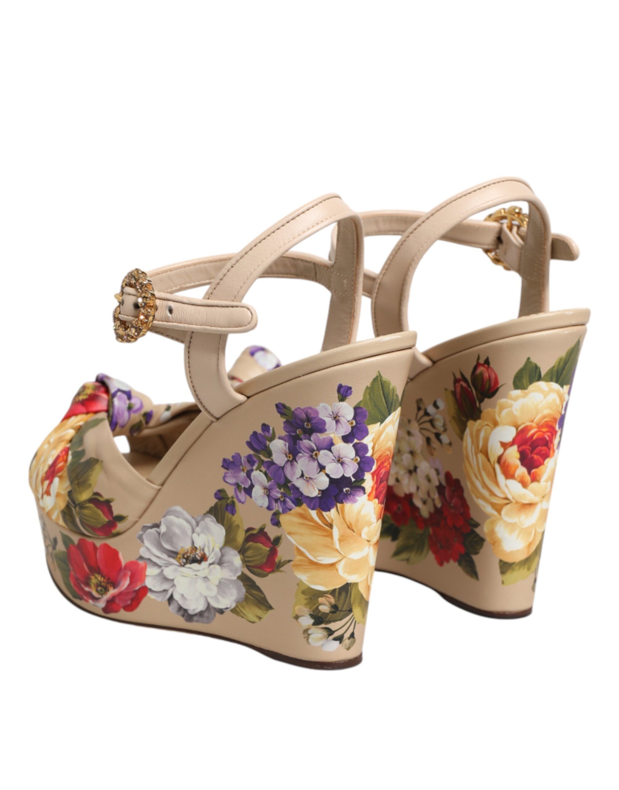 Floral Ankle Strap Wedge Sandals Women's Shoes - Dolce & Gabbana - Modalova