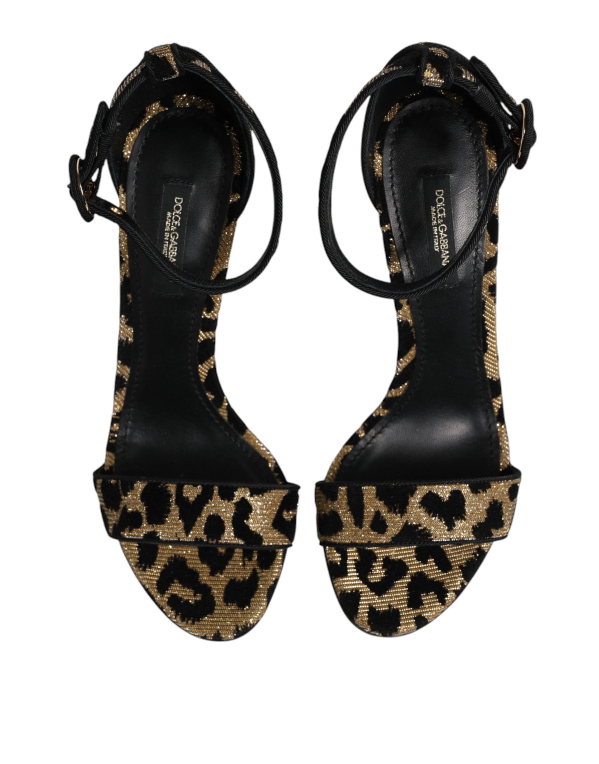 Leopard Ankle Strap Heels Sandals Women's Shoes - Dolce & Gabbana - Modalova