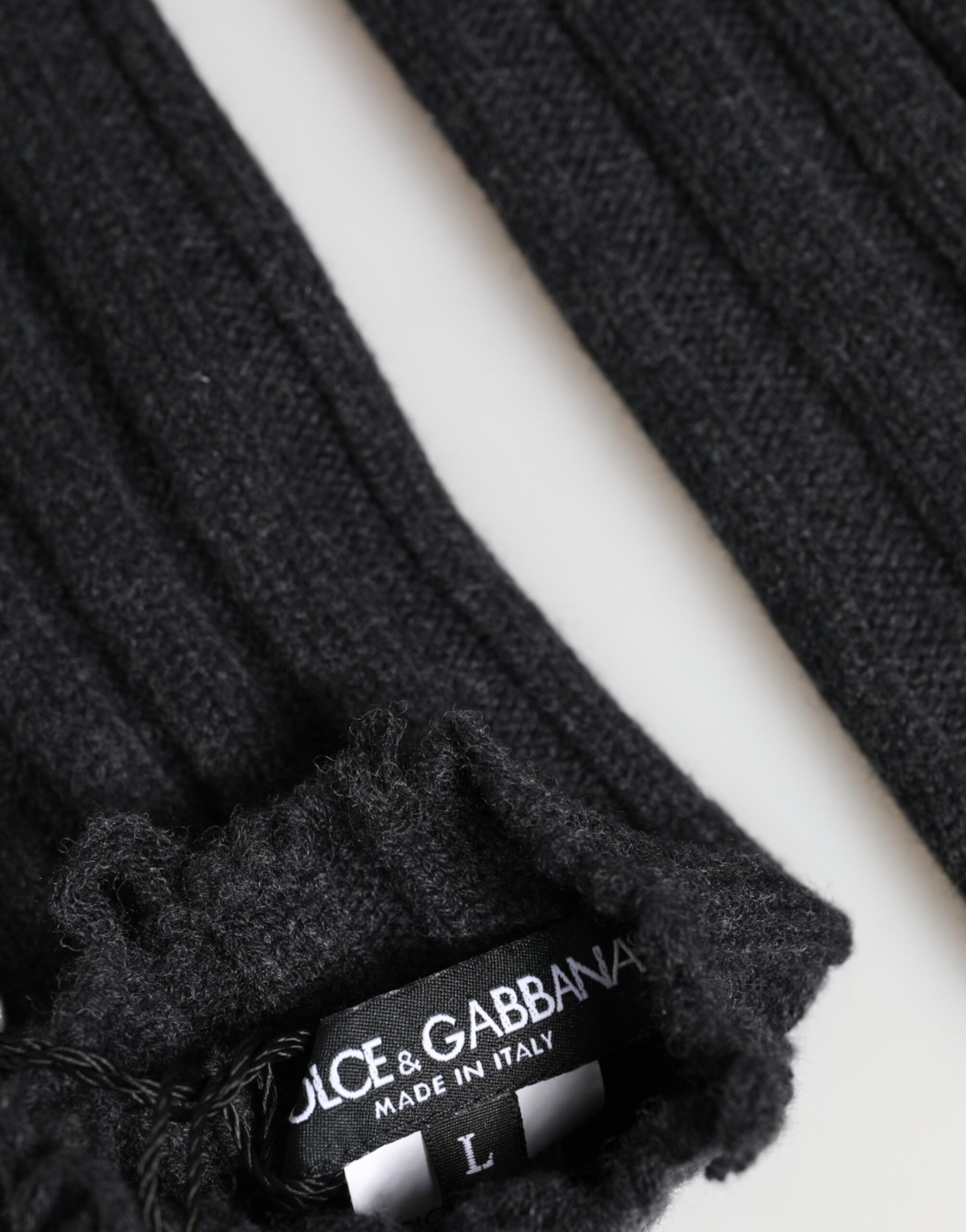 Virgin Wool Knitted Fingerless Men's Gloves - Dolce & Gabbana - Modalova