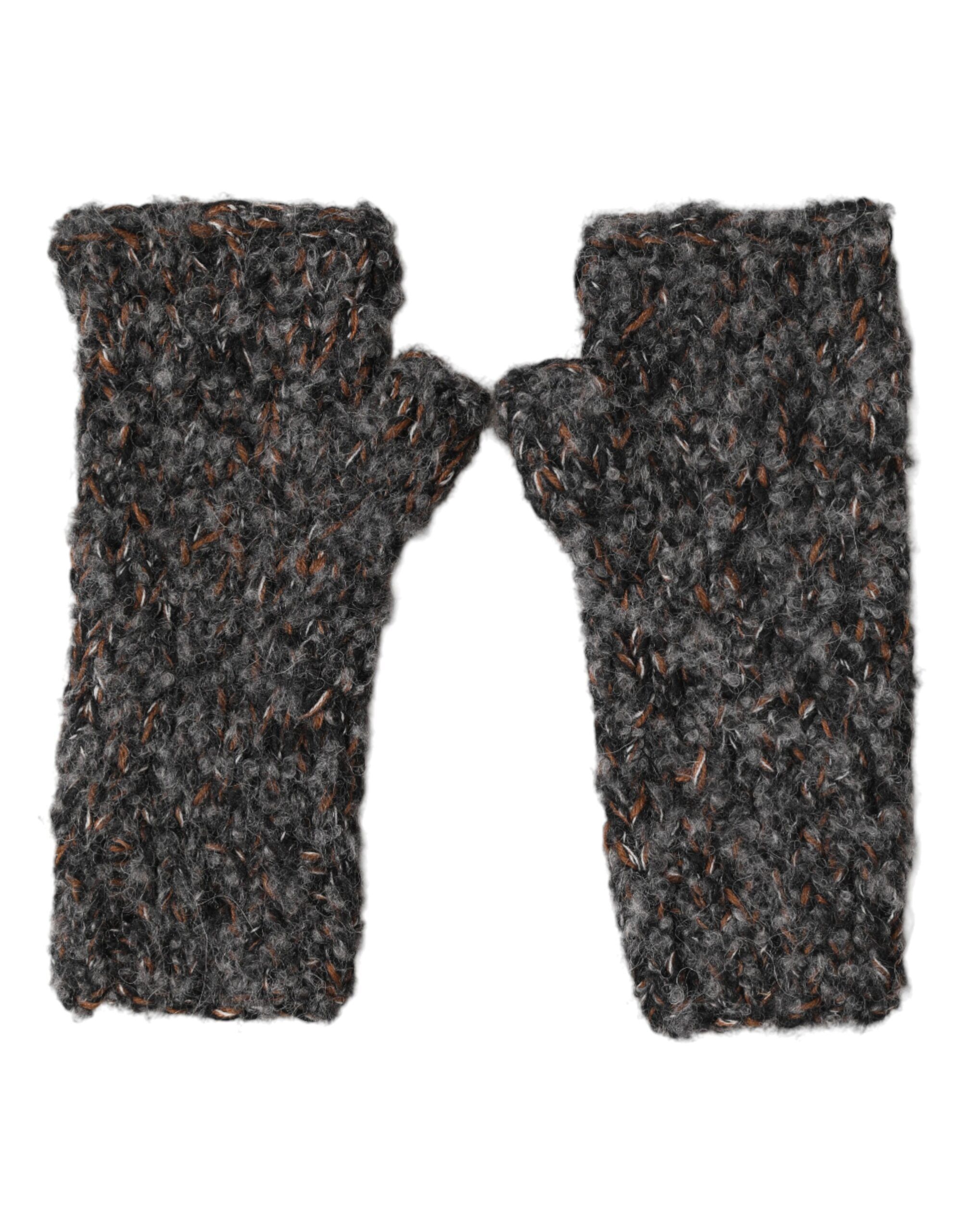 Virgin Wool Knitted Fingerless Men Men's Gloves - Dolce & Gabbana - Modalova