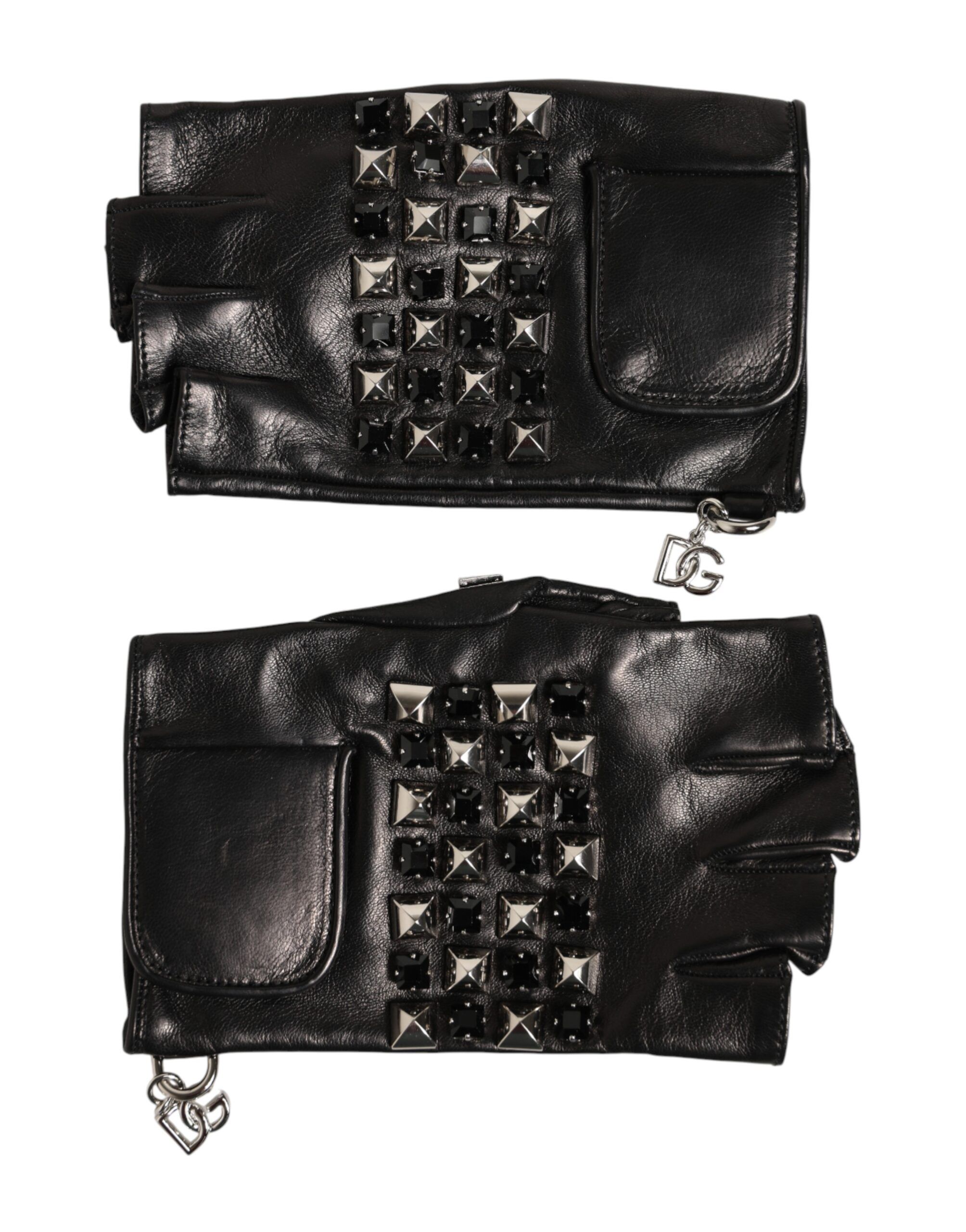 Leather Studded Fingerless Hand Mitten Men Men's Gloves - Dolce & Gabbana - Modalova