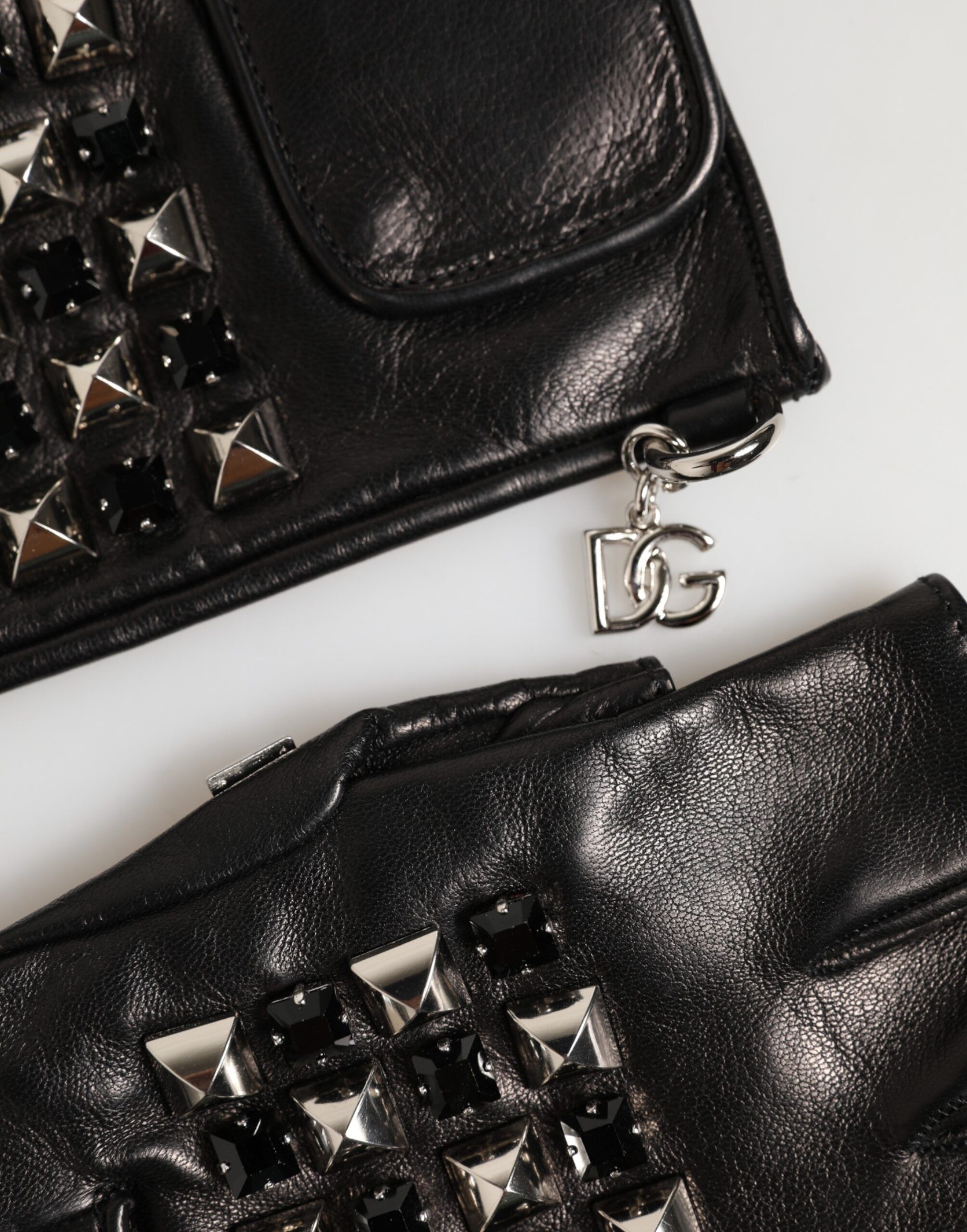 Leather Studded Fingerless Hand Mitten Men Men's Gloves - Dolce & Gabbana - Modalova