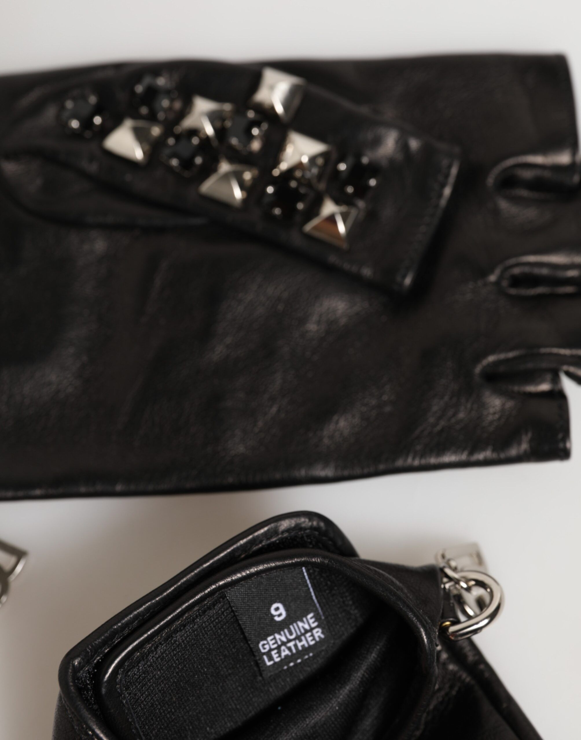 Leather Studded Fingerless Hand Mitten Men Men's Gloves - Dolce & Gabbana - Modalova