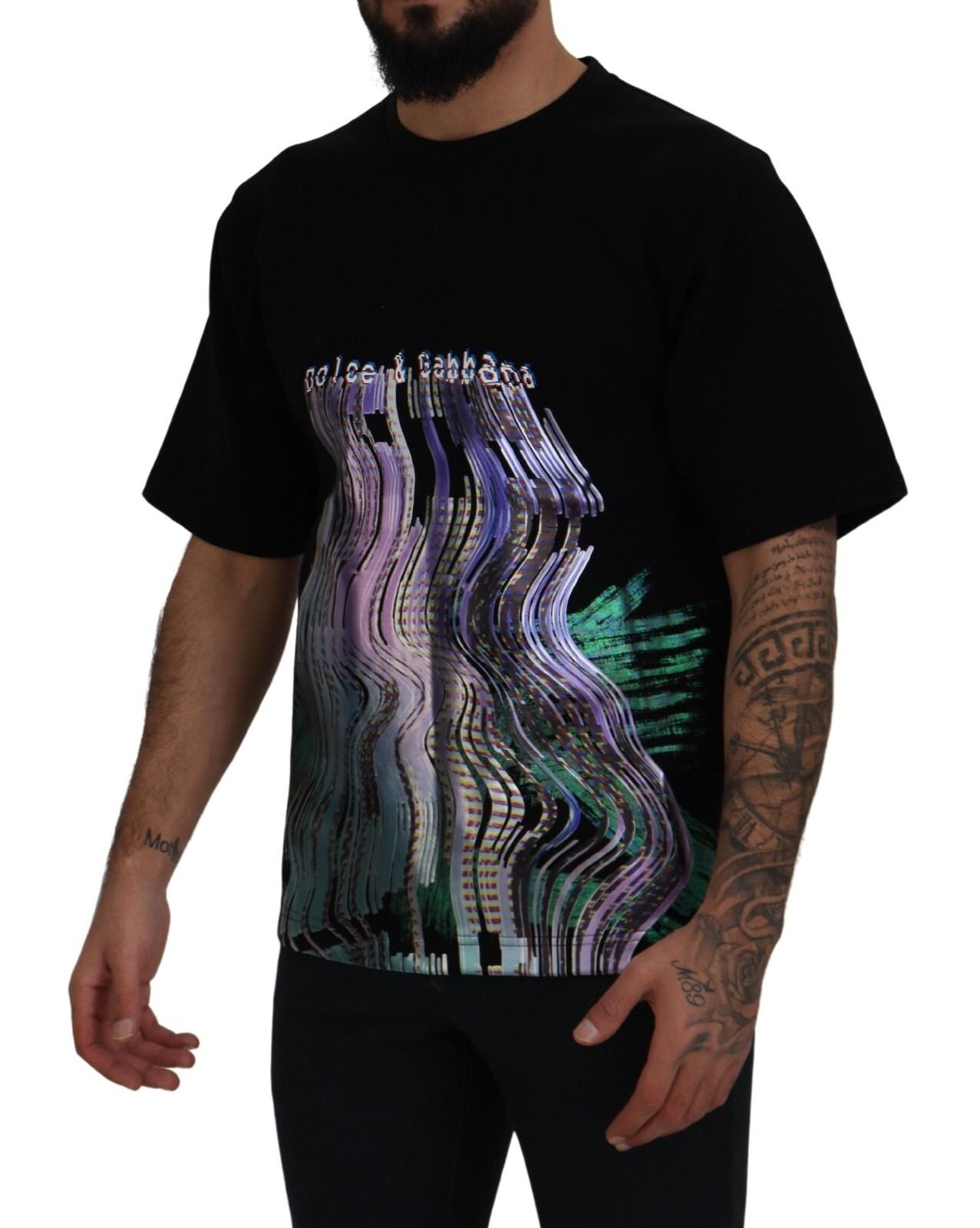 Cotton Printed Crewneck Tee Men's T-shirt - Dolce & Gabbana - Modalova