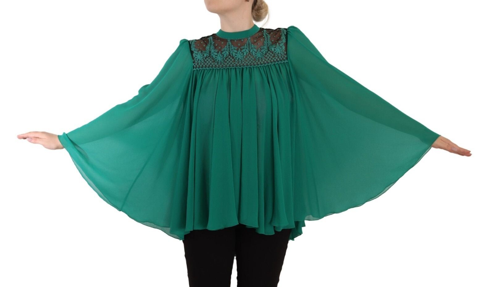Lace Polyester Long Sleeves Pleated Top Women's Blouse (Pre-Owned) - Philosophy - Modalova