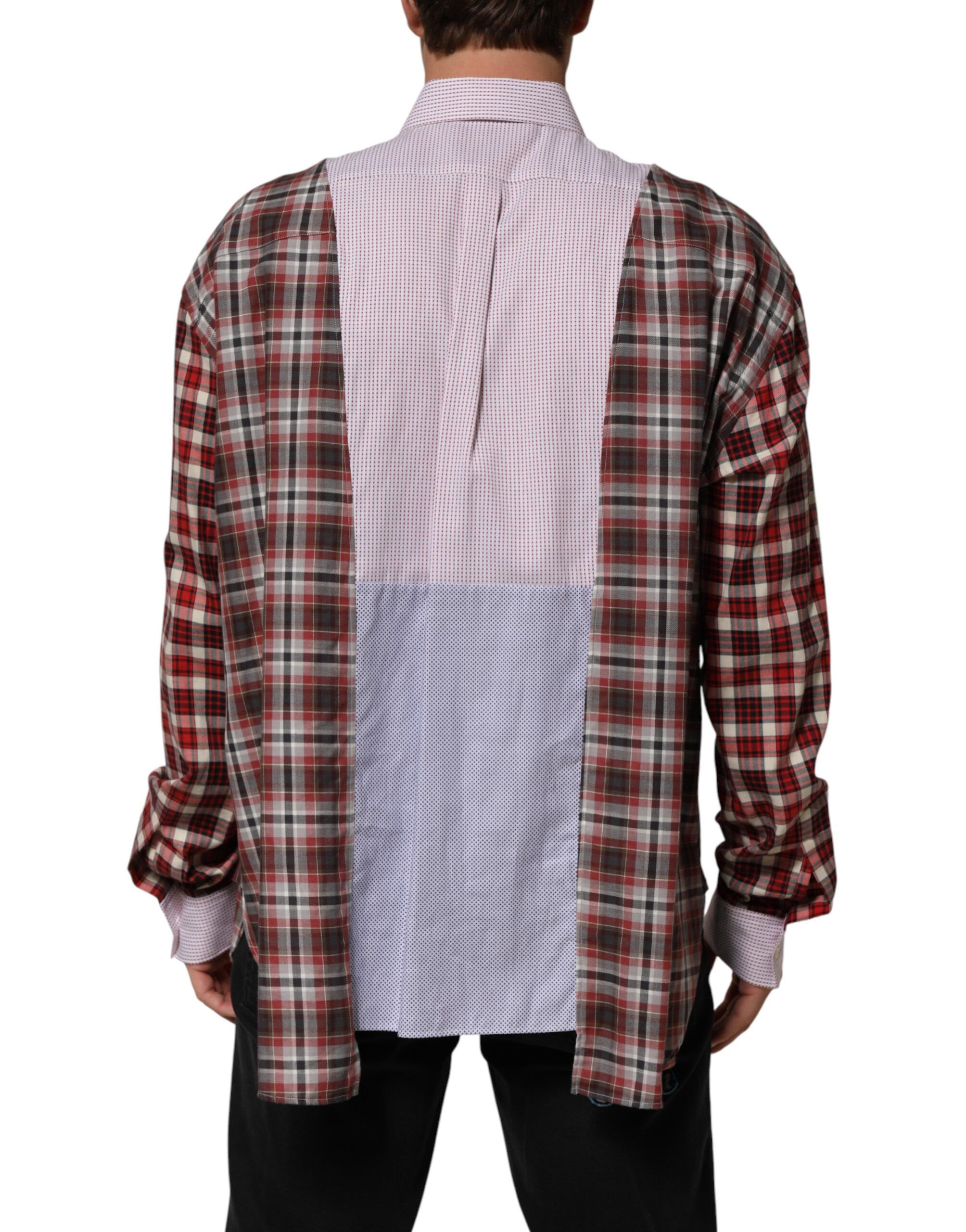 Cotton Collared Checkered Men's Shirt - Dolce & Gabbana - Modalova