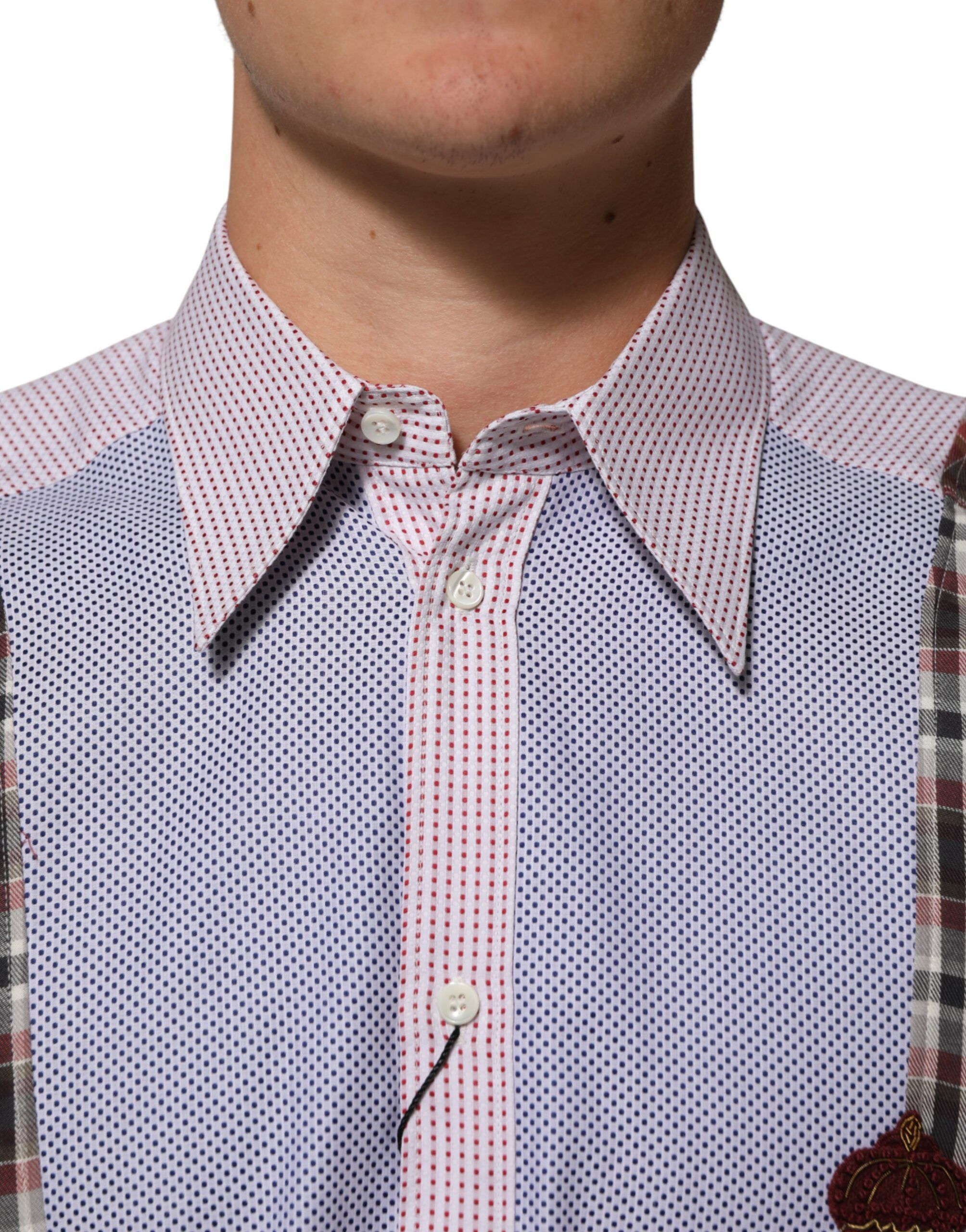 Cotton Collared Checkered Men's Shirt - Dolce & Gabbana - Modalova