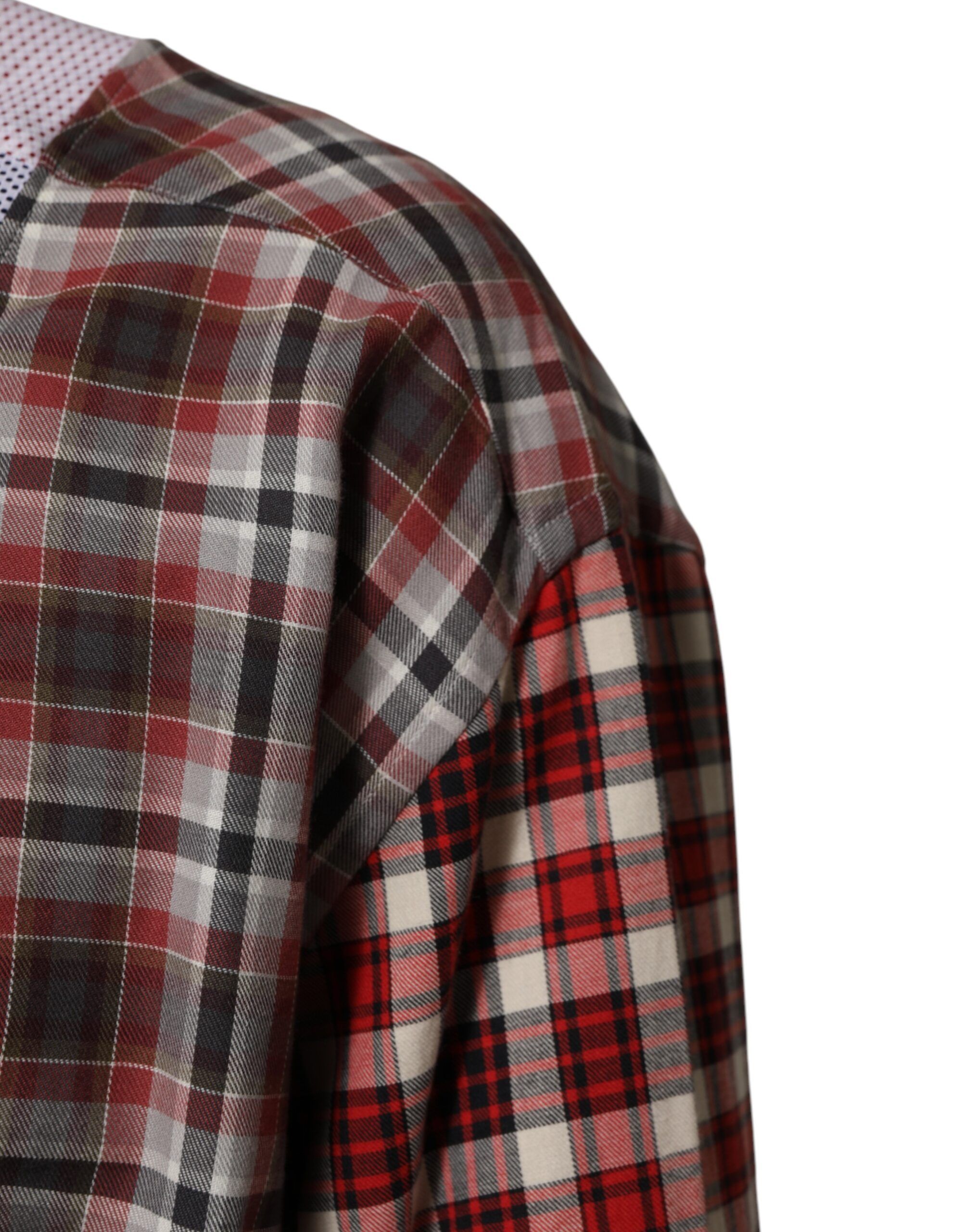 Cotton Collared Checkered Men's Shirt - Dolce & Gabbana - Modalova