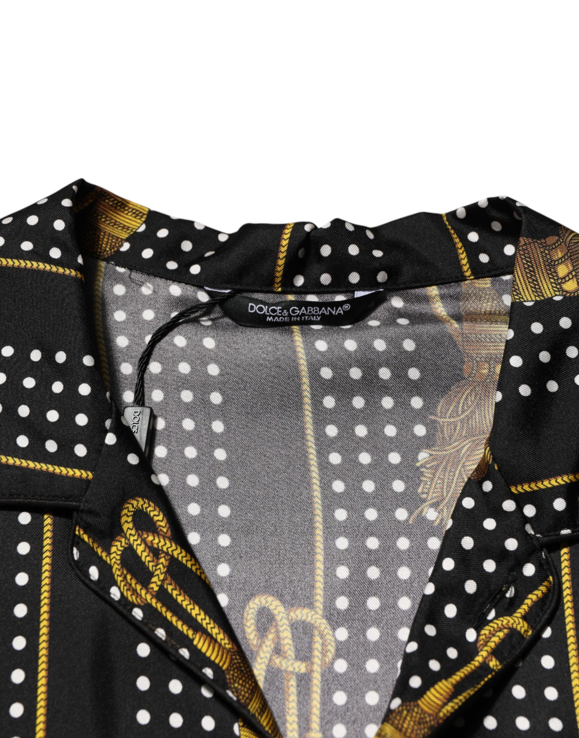 Dotted Tassel Silk Button Down Men's Shirt - Dolce & Gabbana - Modalova