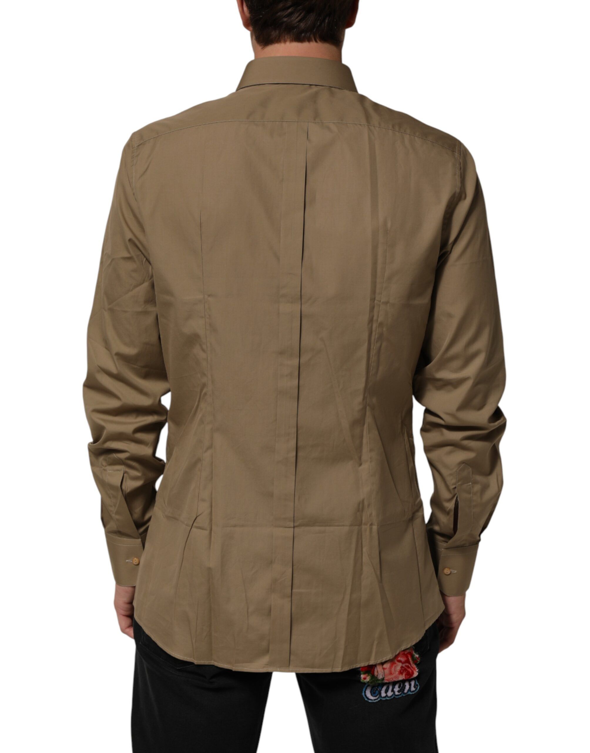 Cotton Collared Men GOLD Dress Men's Shirt (Pre-Owned) - Dolce & Gabbana - Modalova