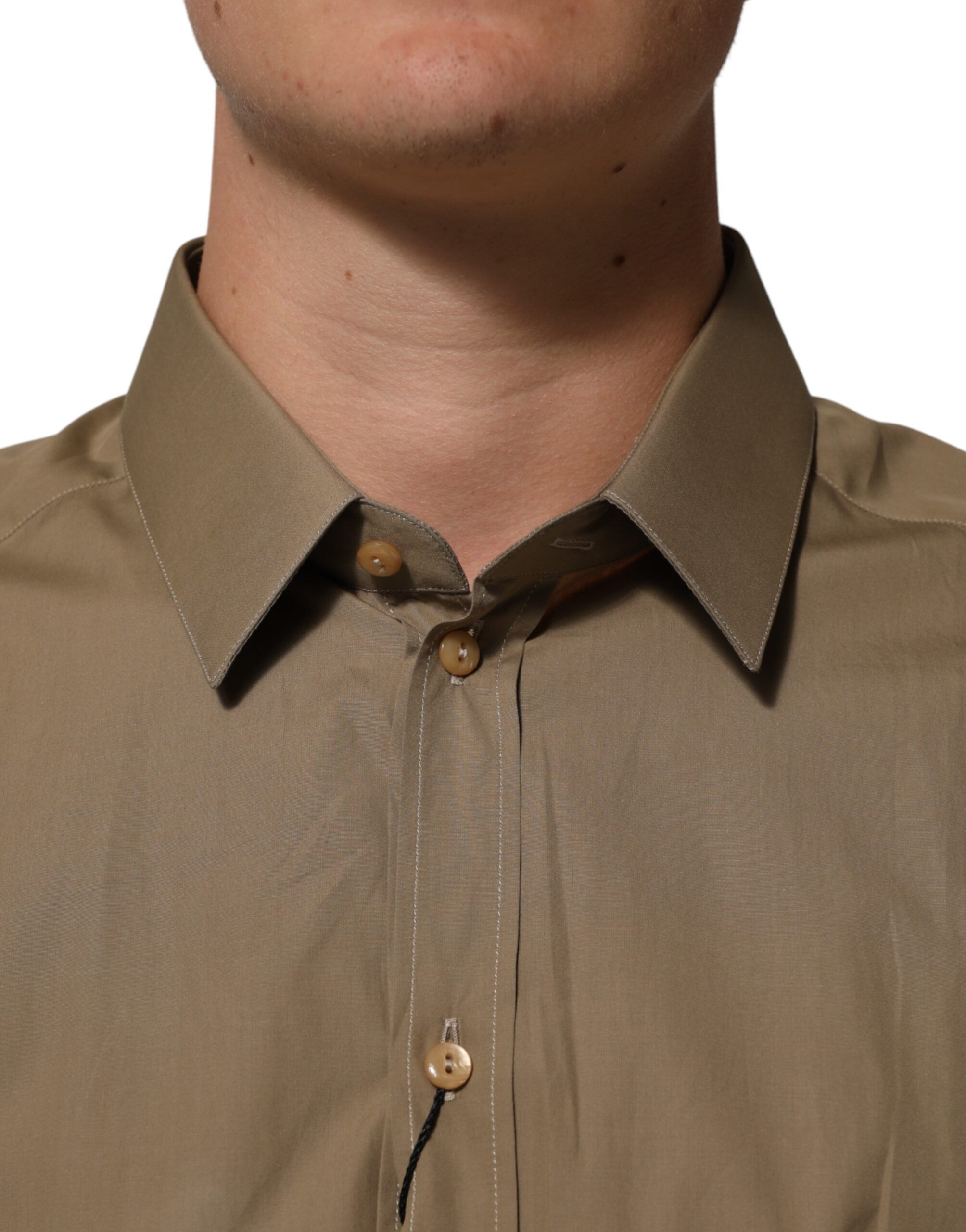 Cotton Collared Men GOLD Dress Men's Shirt (Pre-Owned) - Dolce & Gabbana - Modalova