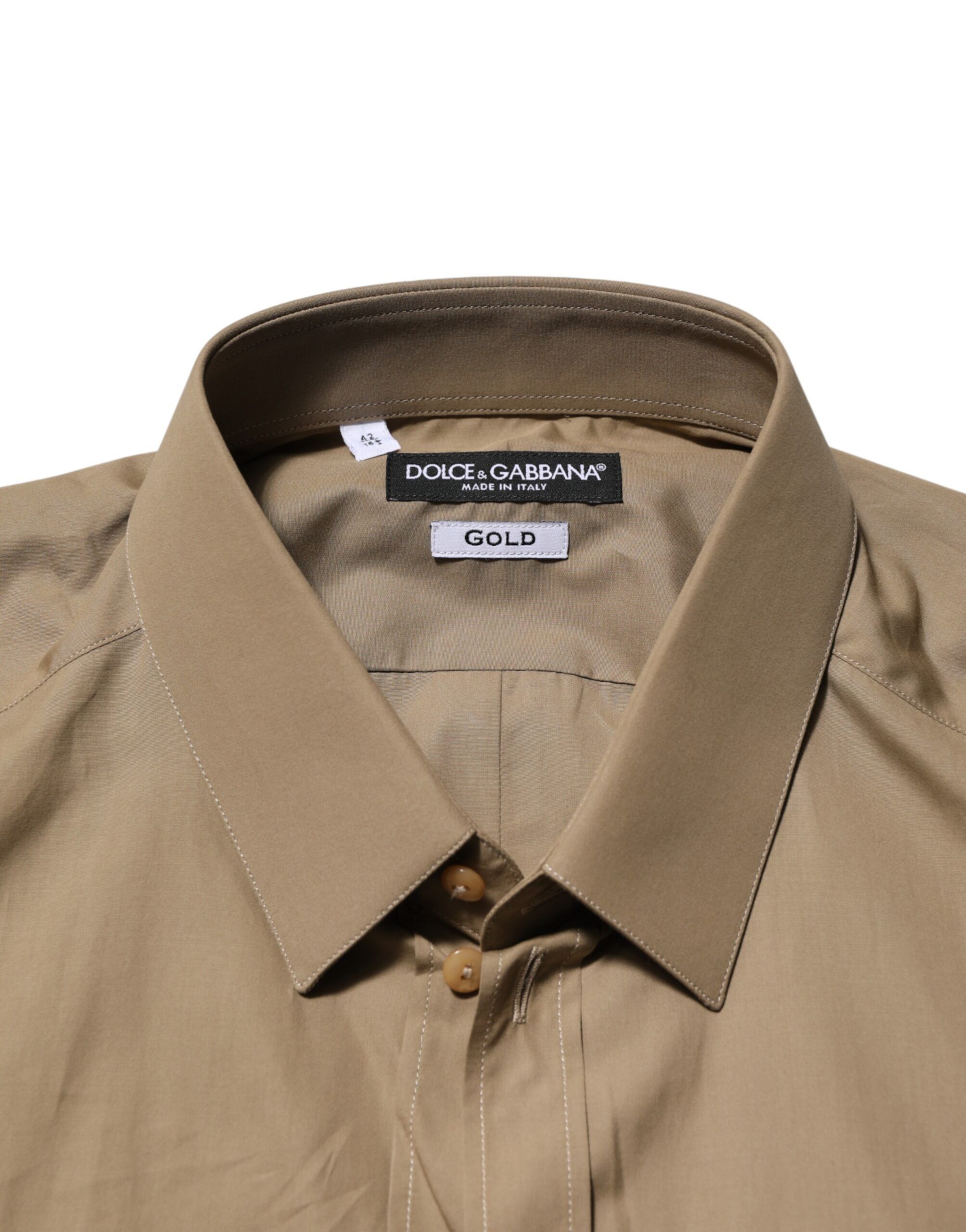 Cotton Collared Men GOLD Dress Men's Shirt (Pre-Owned) - Dolce & Gabbana - Modalova