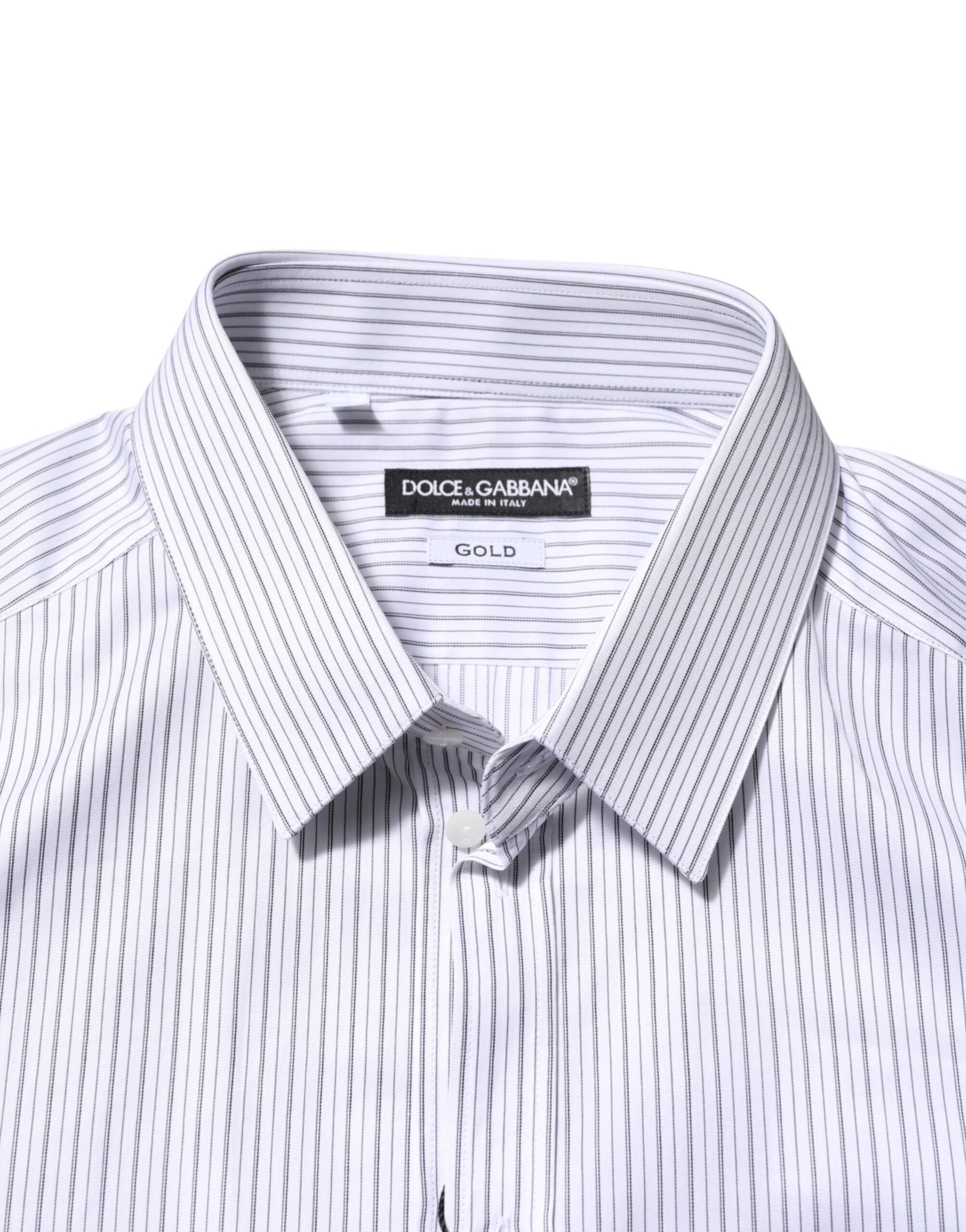 Stripes Long Sleeves GOLD Dress Men's Shirt (Pre-Owned) - Dolce & Gabbana - Modalova
