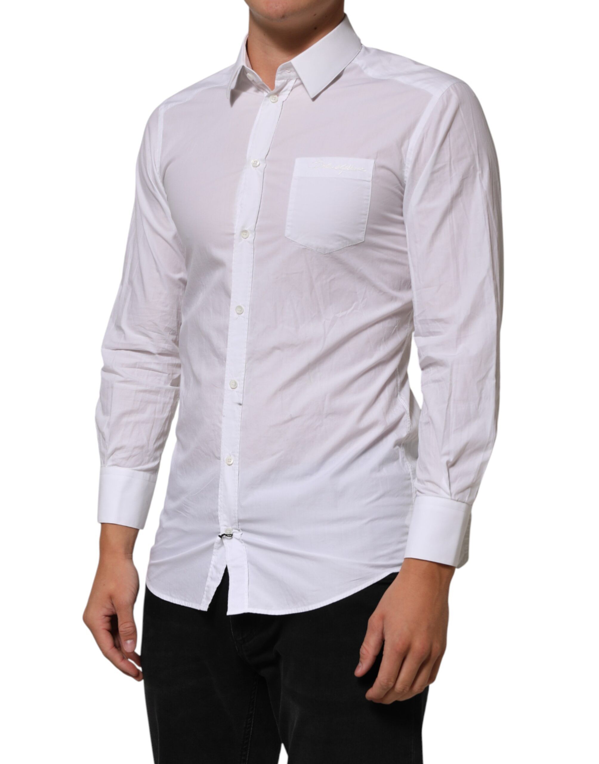 Cotton Collared Men GOLD Dress Men's Shirt (Pre-Owned) - Dolce & Gabbana - Modalova