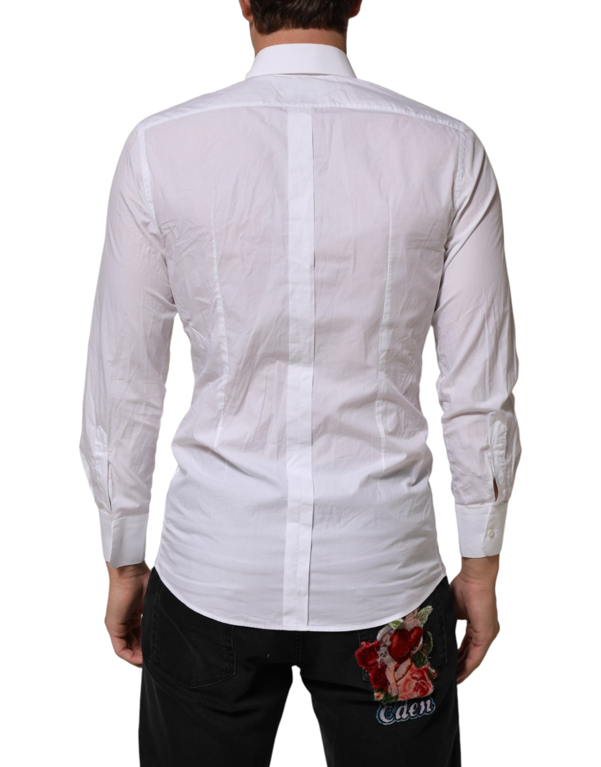 Cotton Collared Men GOLD Dress Men's Shirt (Pre-Owned) - Dolce & Gabbana - Modalova