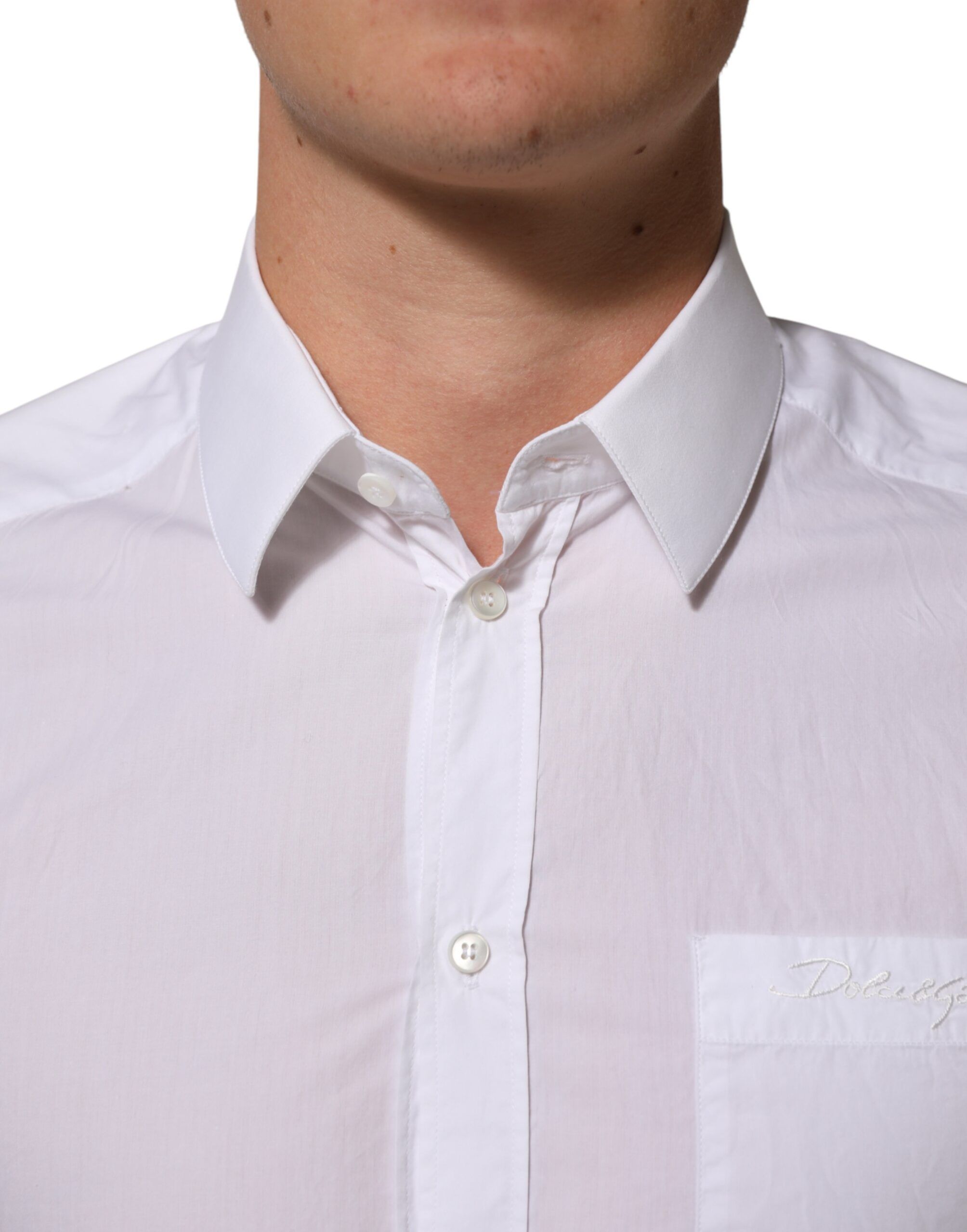 Cotton Collared Men GOLD Dress Men's Shirt (Pre-Owned) - Dolce & Gabbana - Modalova