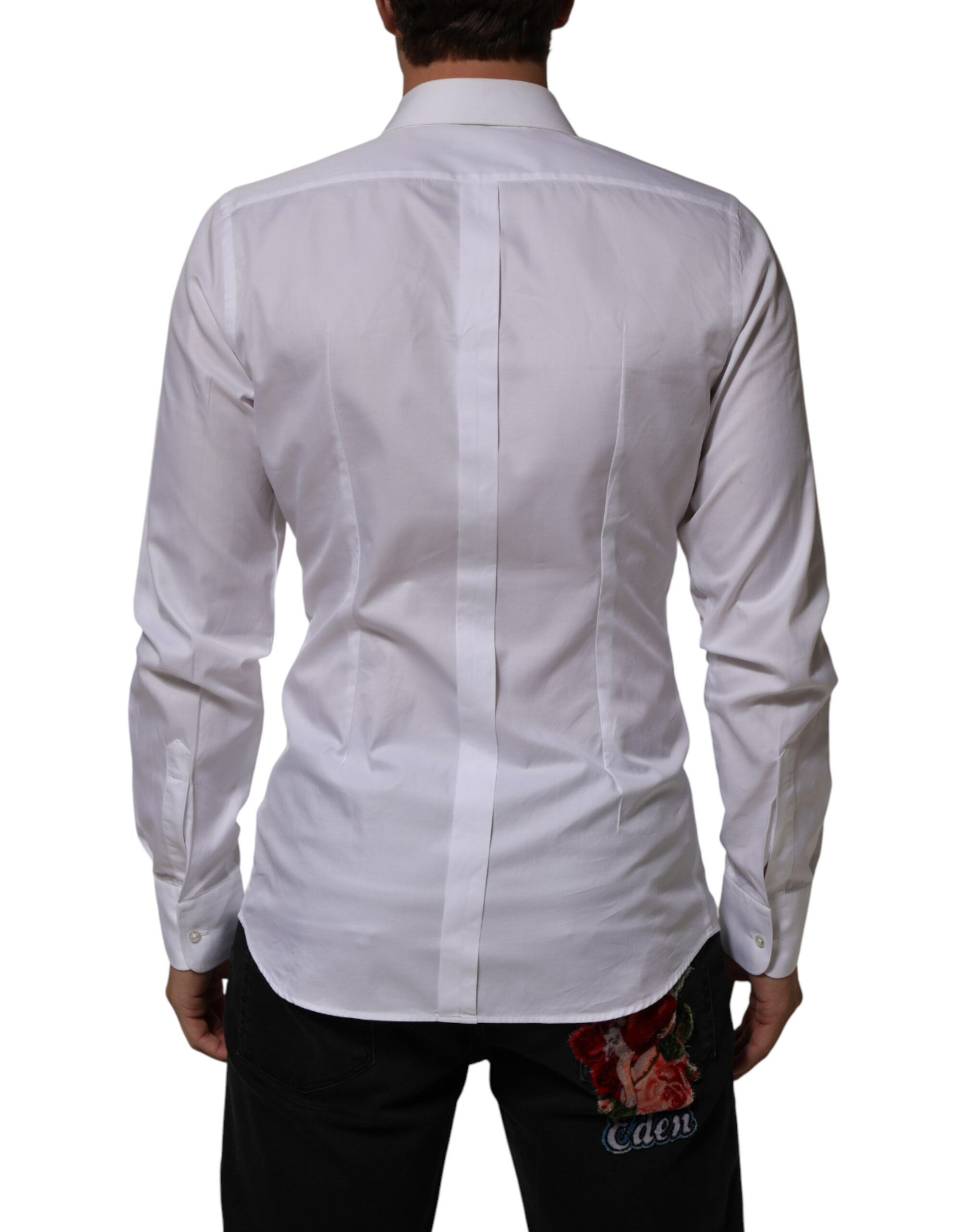 Cotton Collared Bib GOLD Dress Men's Shirt (Pre-Owned) - Dolce & Gabbana - Modalova