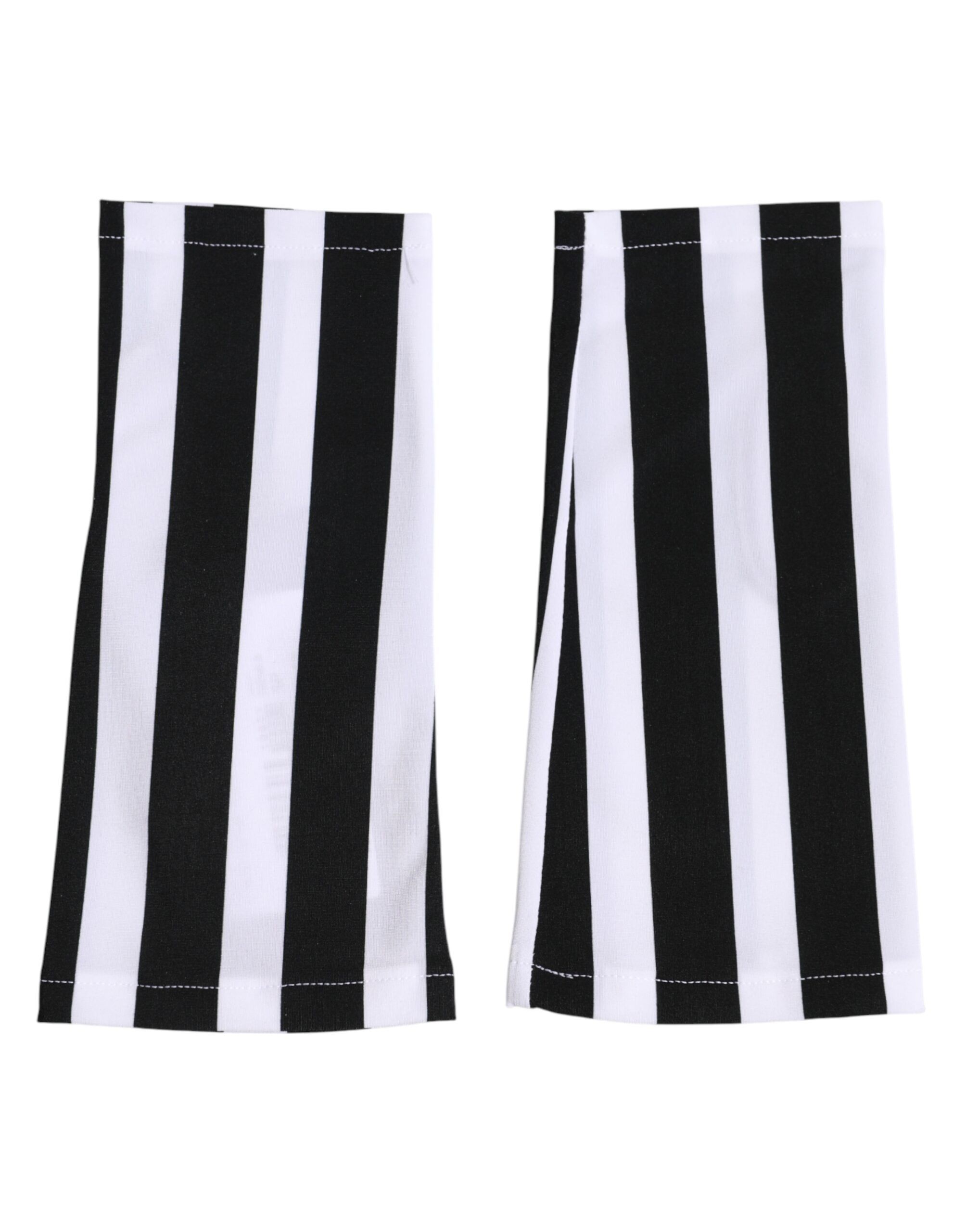 Black White Nylon Fingerless Wrist Length Women's Gloves - Dolce & Gabbana - Modalova