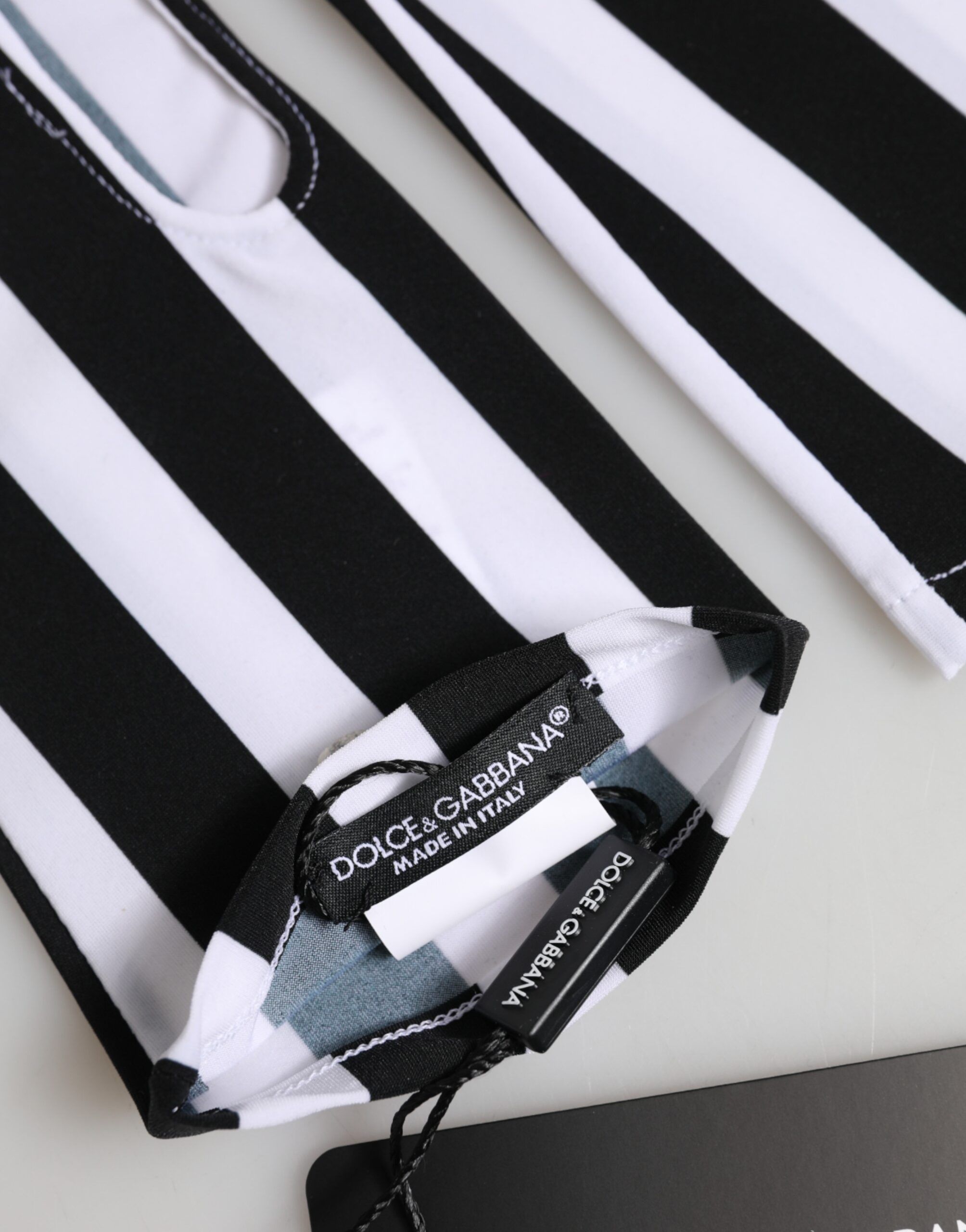 Black White Nylon Fingerless Wrist Length Women's Gloves - Dolce & Gabbana - Modalova
