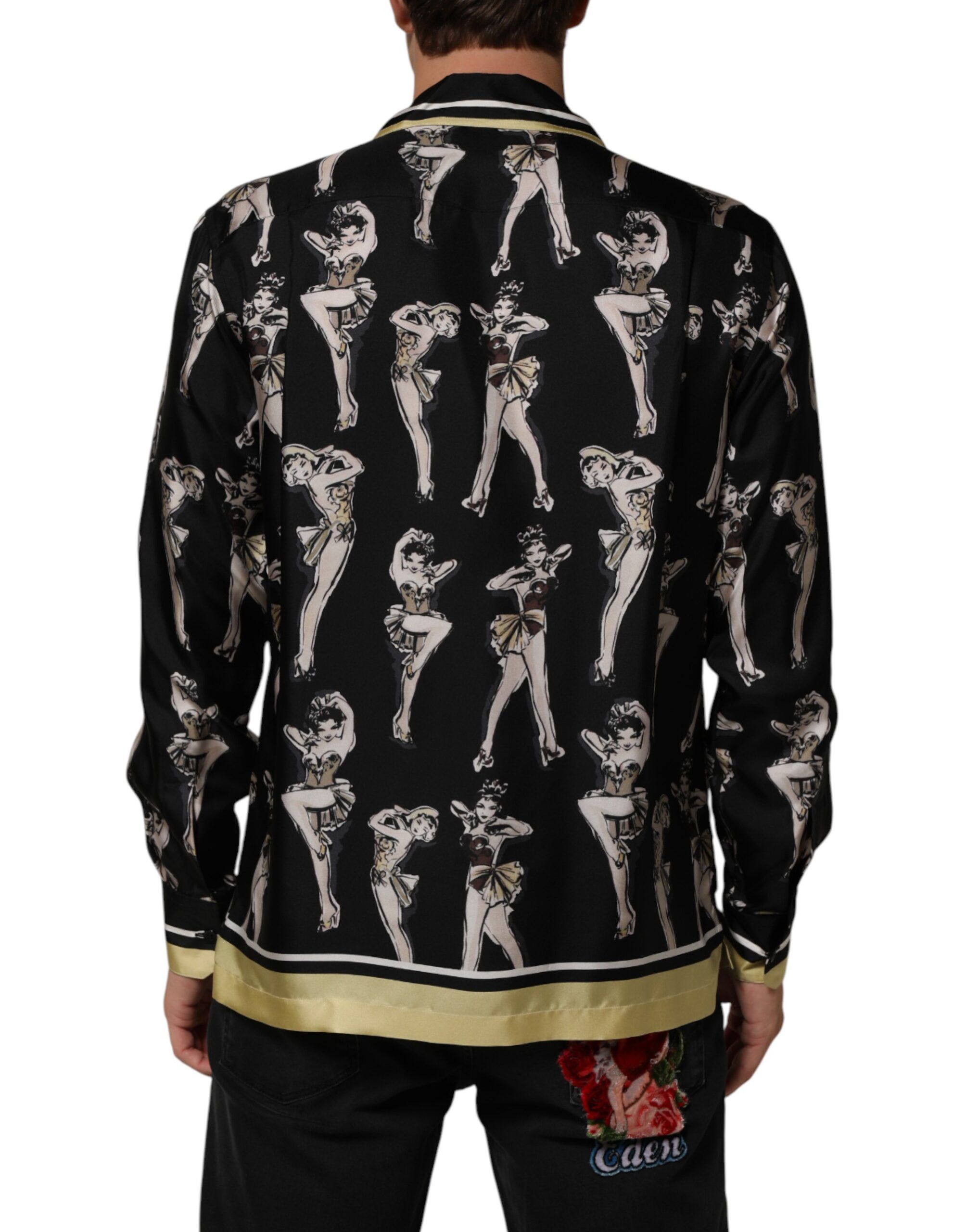 Silk Pin Up Printed Button Down Men's Shirt - Dolce & Gabbana - Modalova