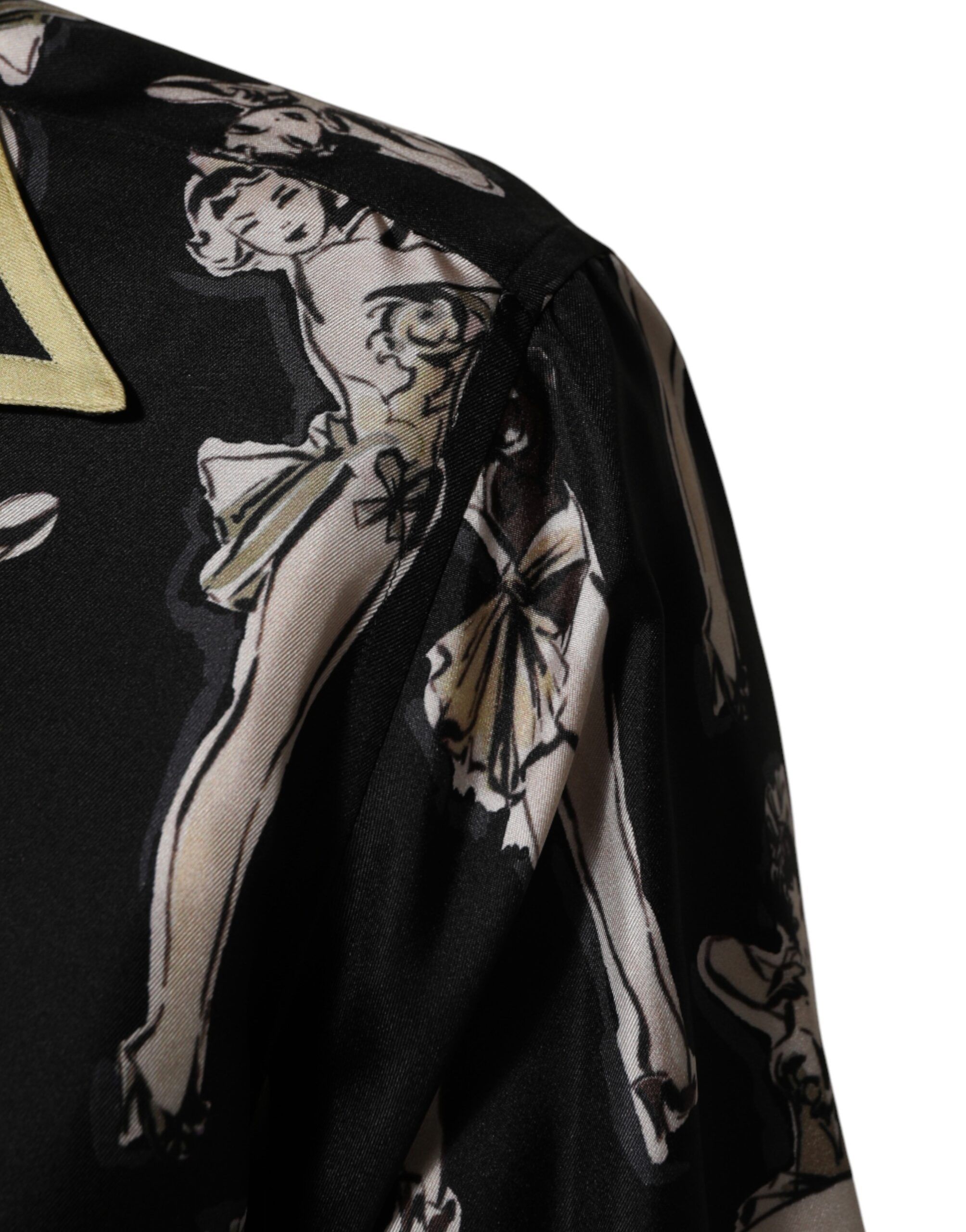 Silk Pin Up Printed Button Down Men's Shirt - Dolce & Gabbana - Modalova