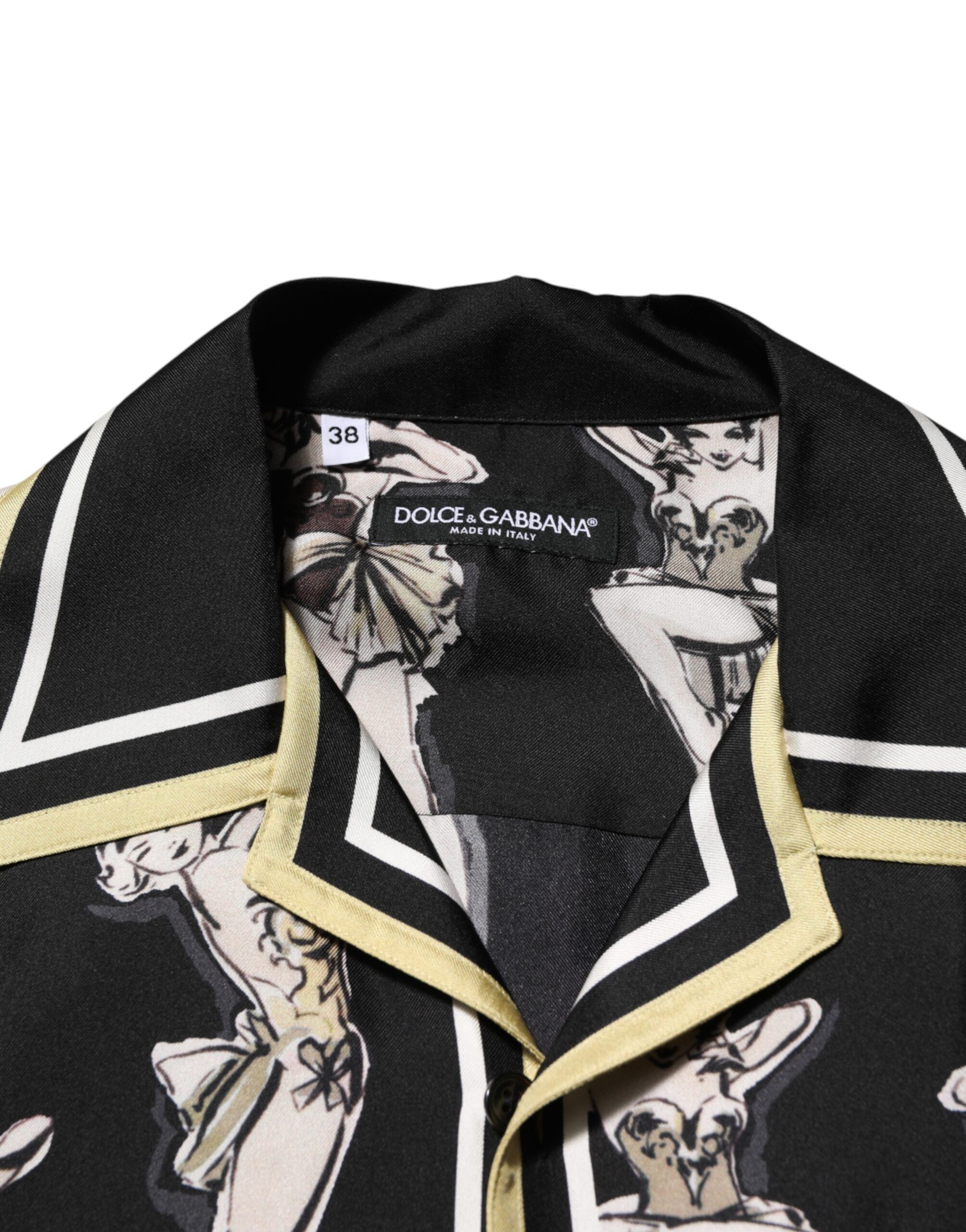 Silk Pin Up Printed Button Down Men's Shirt - Dolce & Gabbana - Modalova