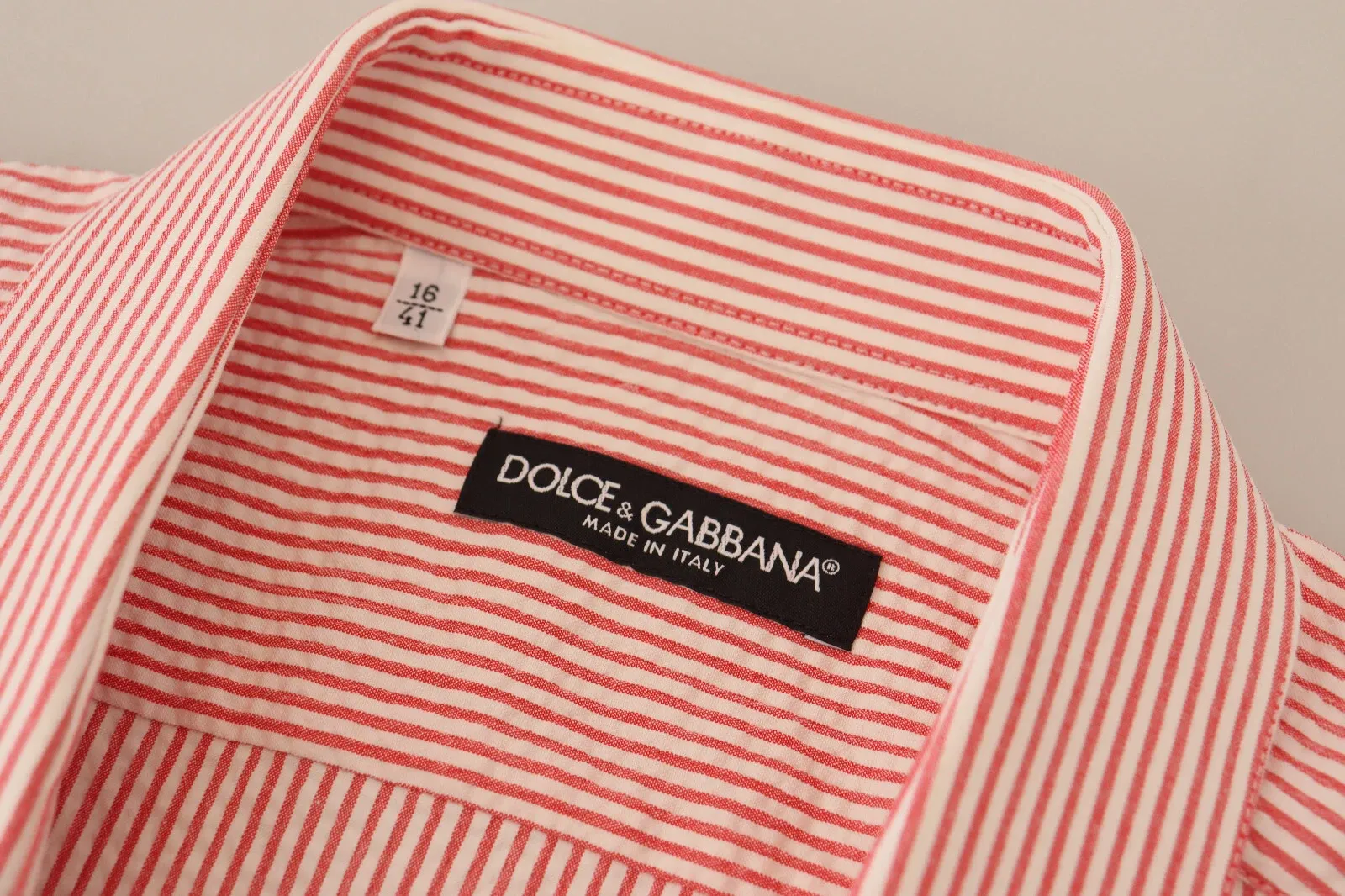 Red White Striped Cotton Short Sleeve Men's Shirt - Dolce & Gabbana - Modalova