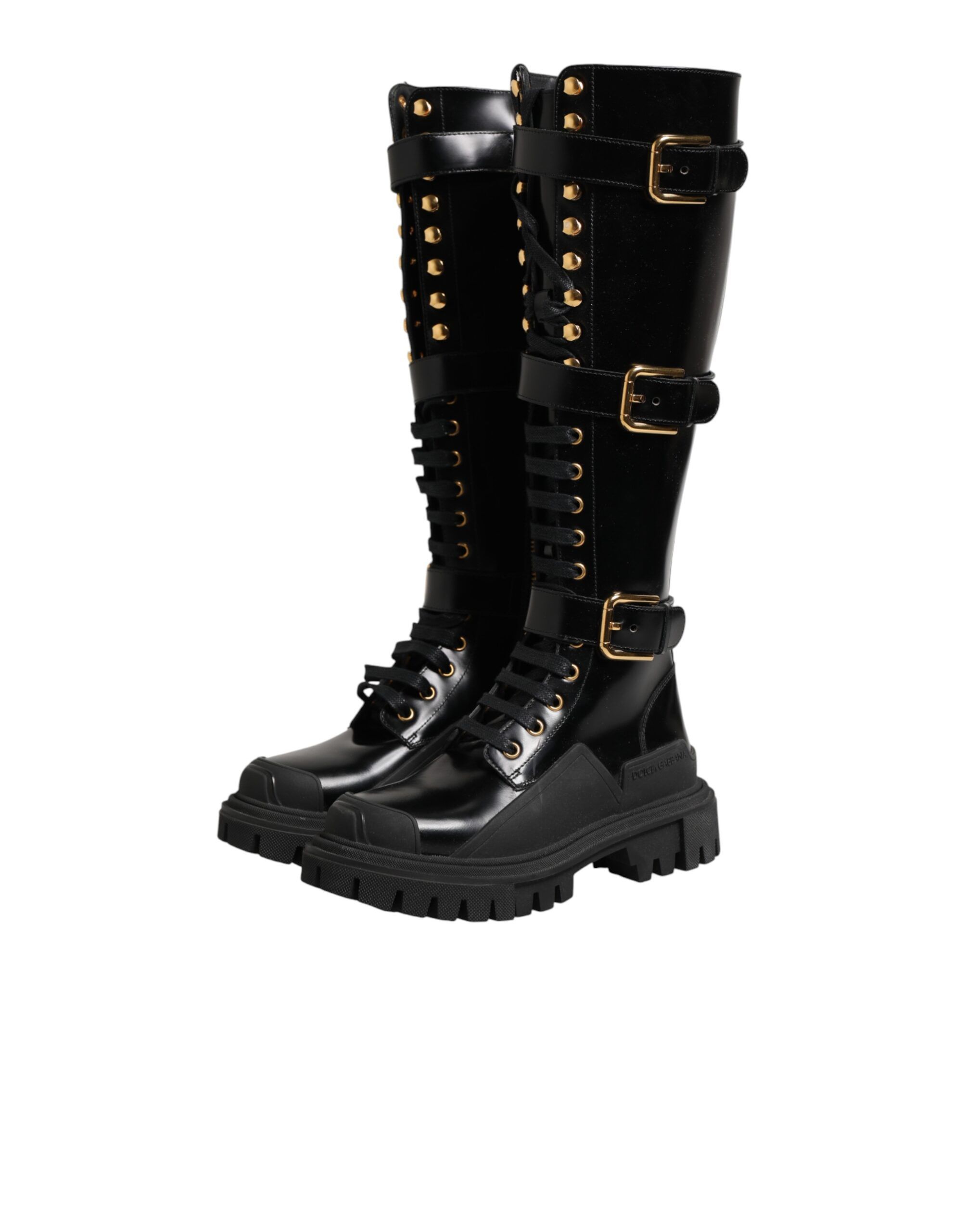 Buckle Embellished Knee High Boots Women's Shoes (Pre-Owned) - Dolce & Gabbana - Modalova