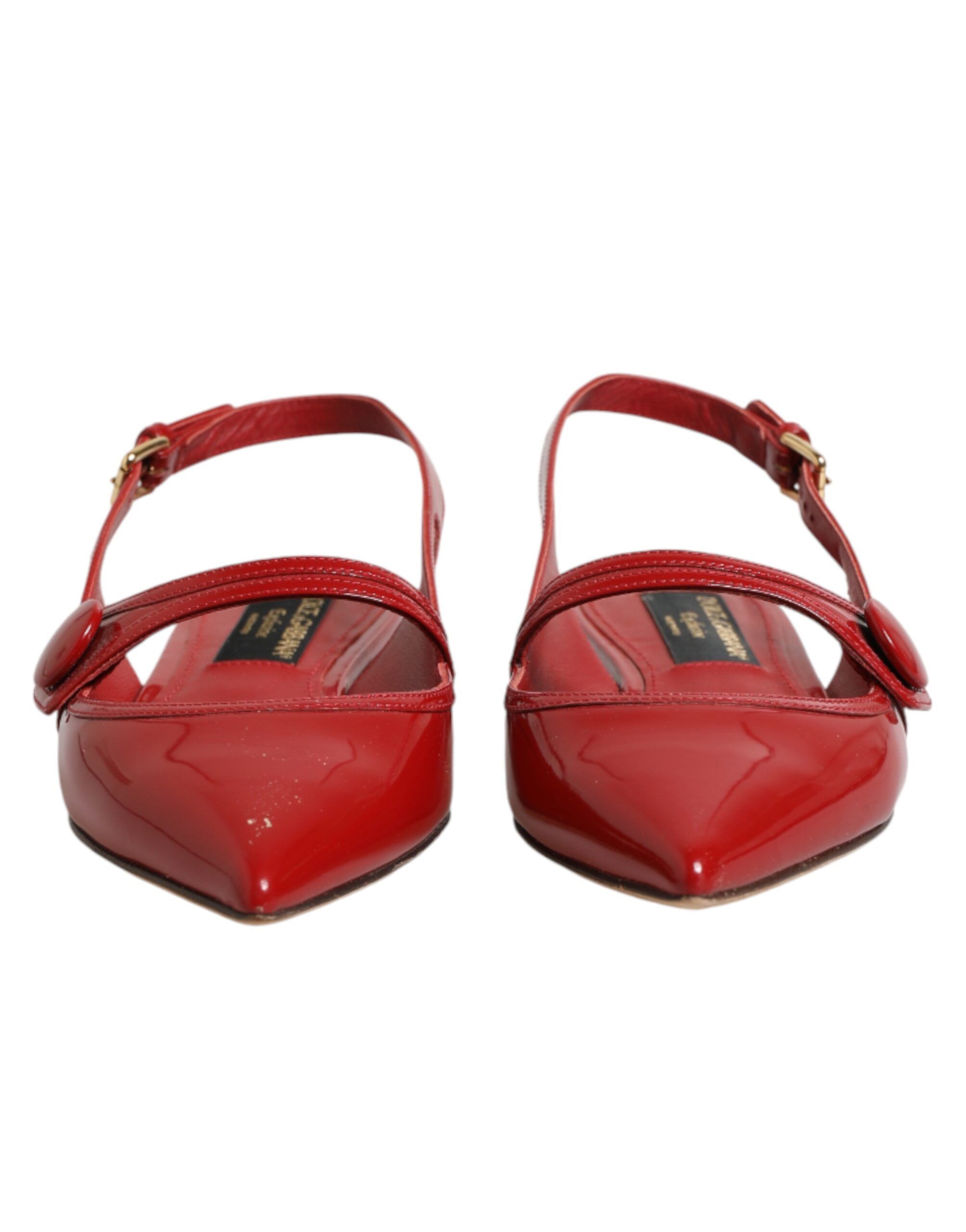 Leather Slingback Flats Sandals Women's Shoes - Dolce & Gabbana - Modalova