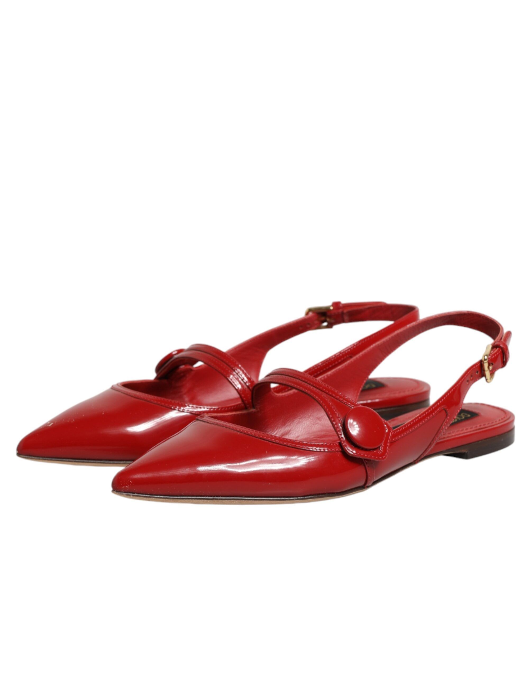 Leather Slingback Flats Sandals Women's Shoes - Dolce & Gabbana - Modalova
