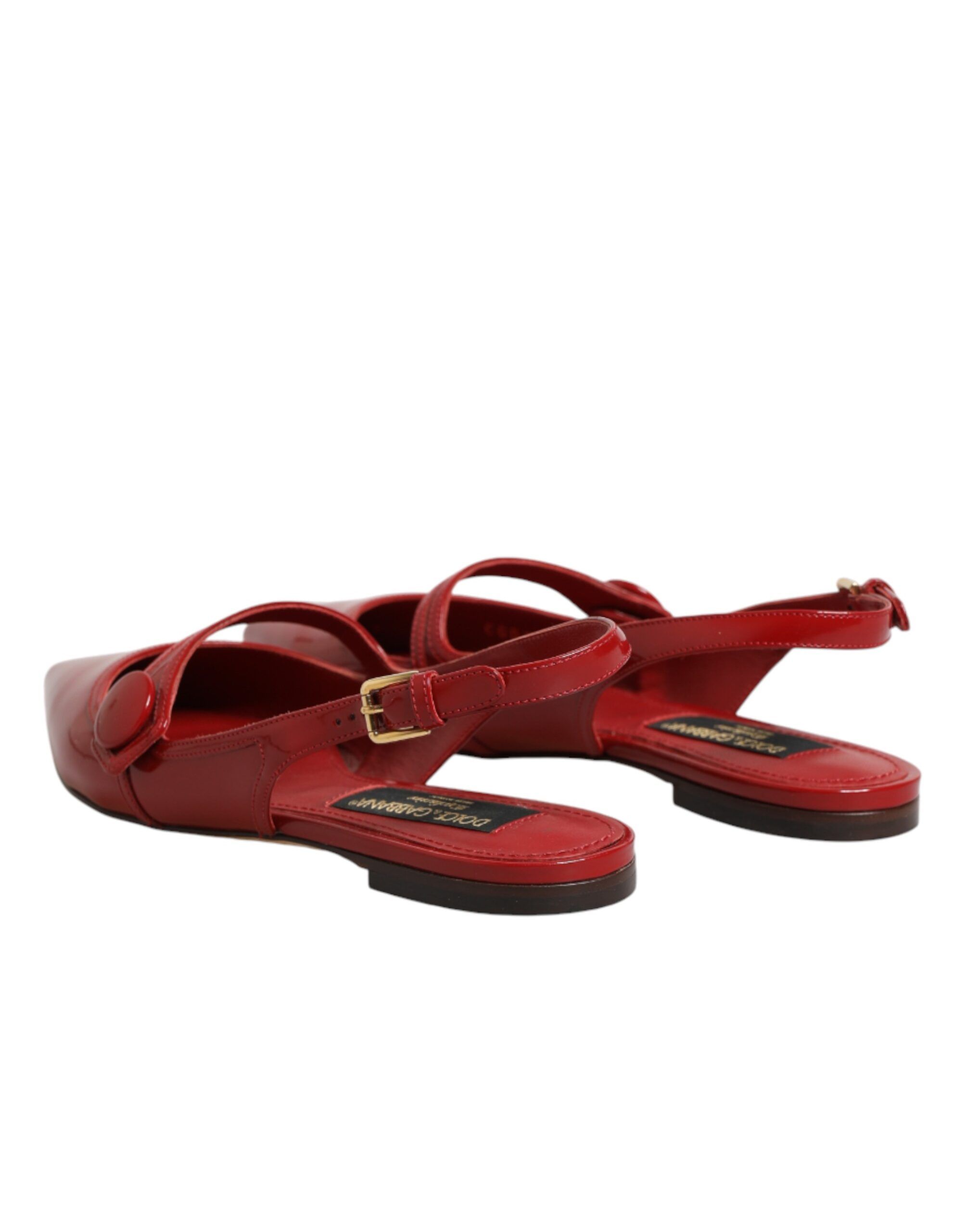 Leather Slingback Flats Sandals Women's Shoes - Dolce & Gabbana - Modalova