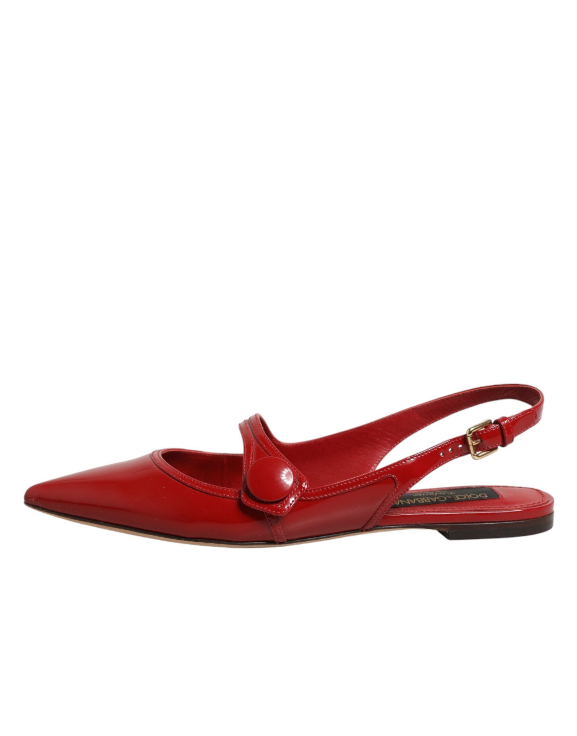 Leather Slingback Flats Sandals Women's Shoes - Dolce & Gabbana - Modalova