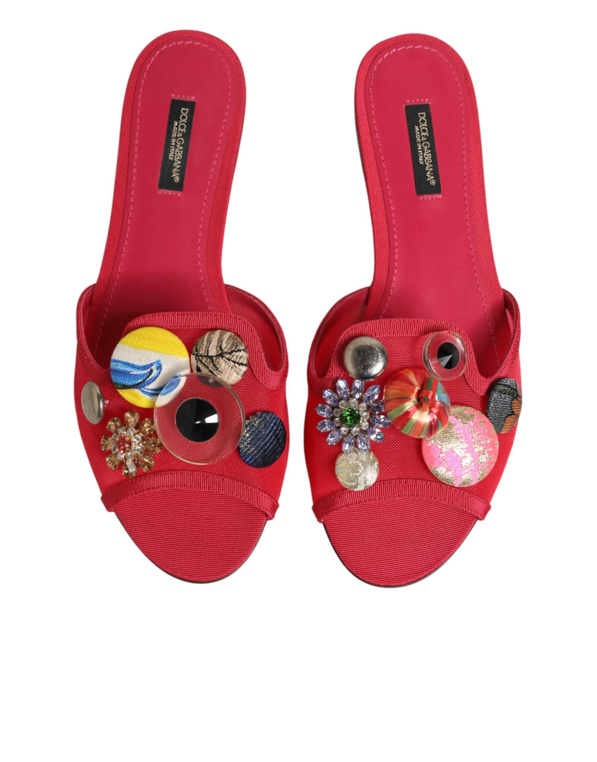 Embellished Flats Slip On Sandals Women's Shoes - Dolce & Gabbana - Modalova
