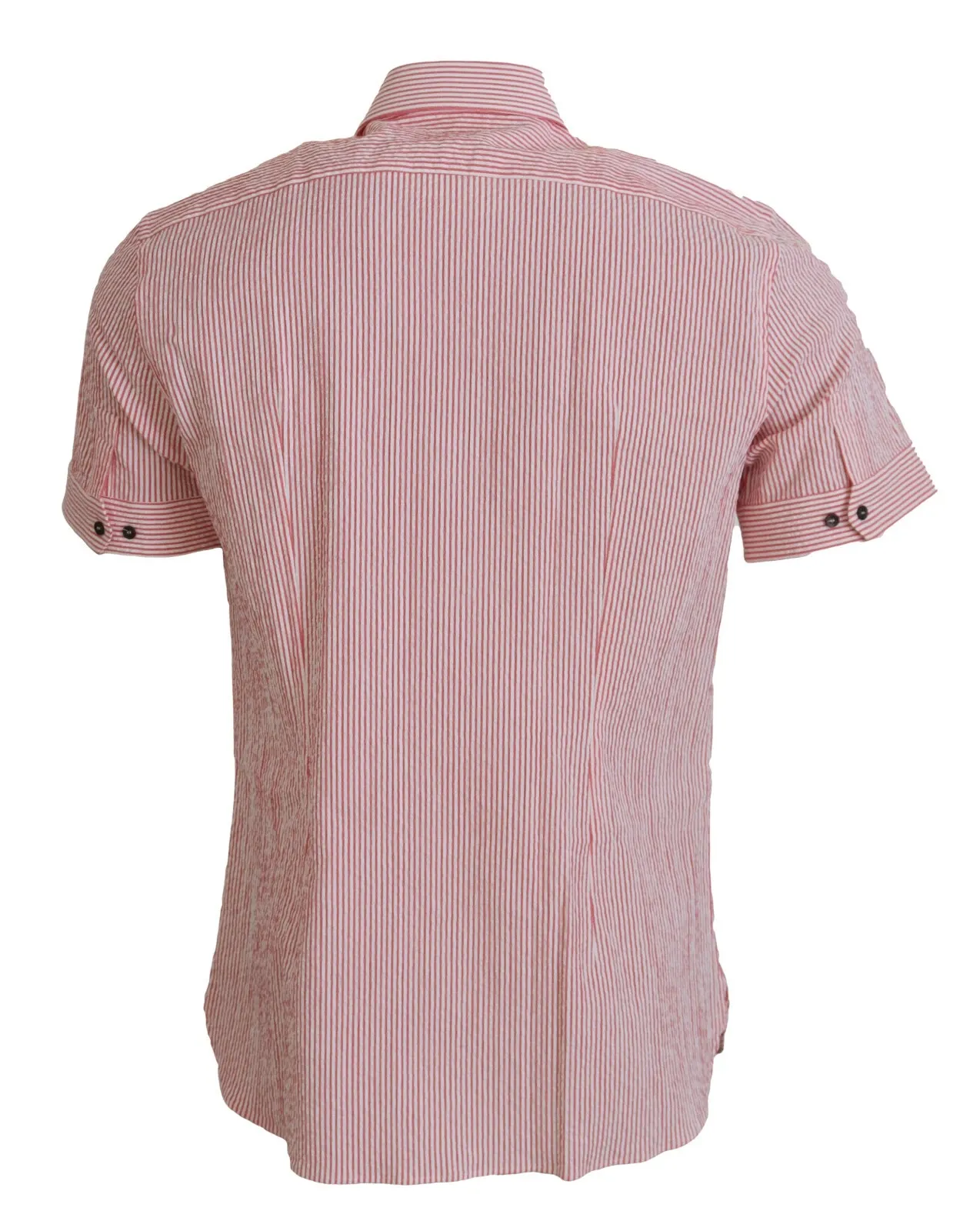 Red White Striped Cotton Short Sleeve Men's Shirt - Dolce & Gabbana - Modalova