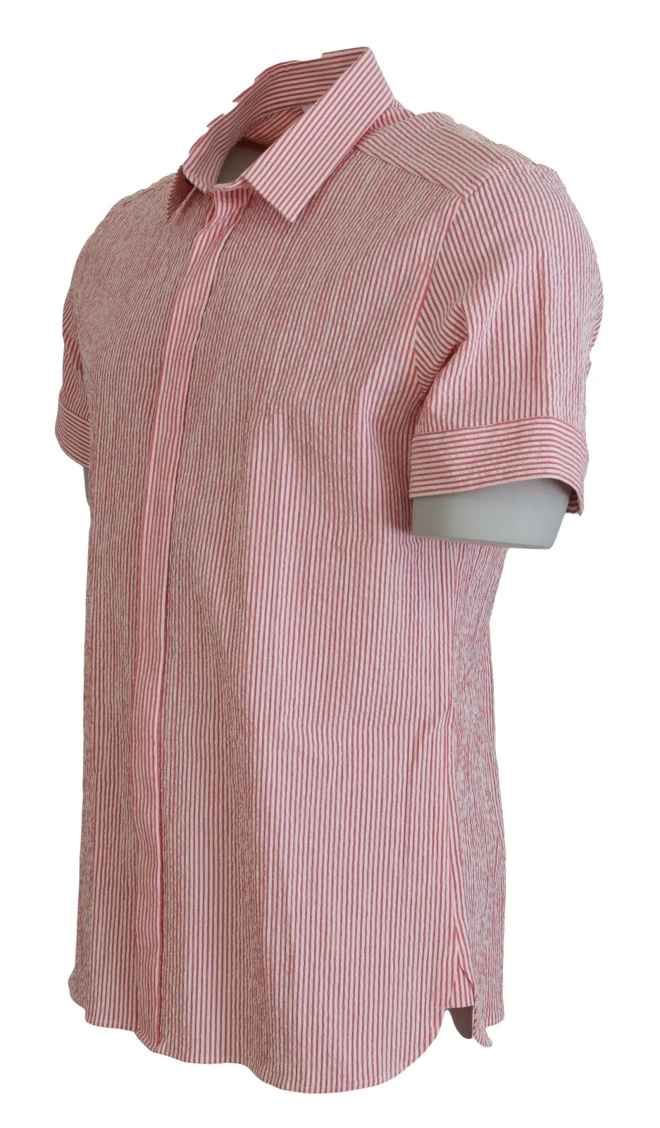 Red White Striped Cotton Short Sleeve Men's Shirt - Dolce & Gabbana - Modalova