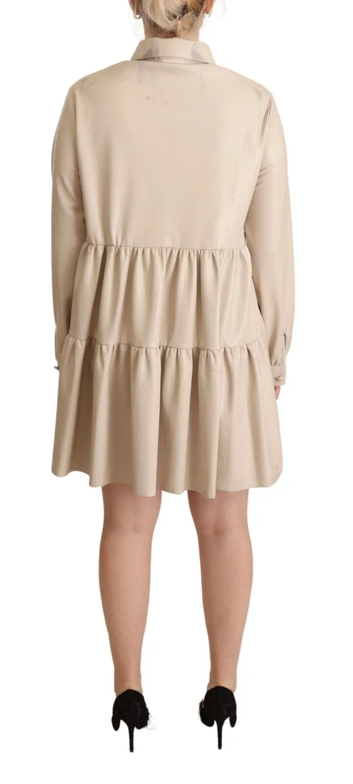 Leather Long Sleeves Collared A-line Mini Women's Dress (Pre-Owned) - Jucca - Modalova