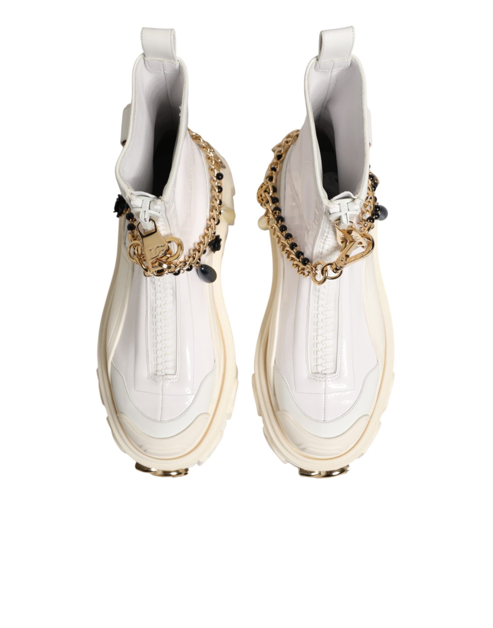 Leather Rubber Logo Ankle Boots Women's Shoes - Dolce & Gabbana - Modalova