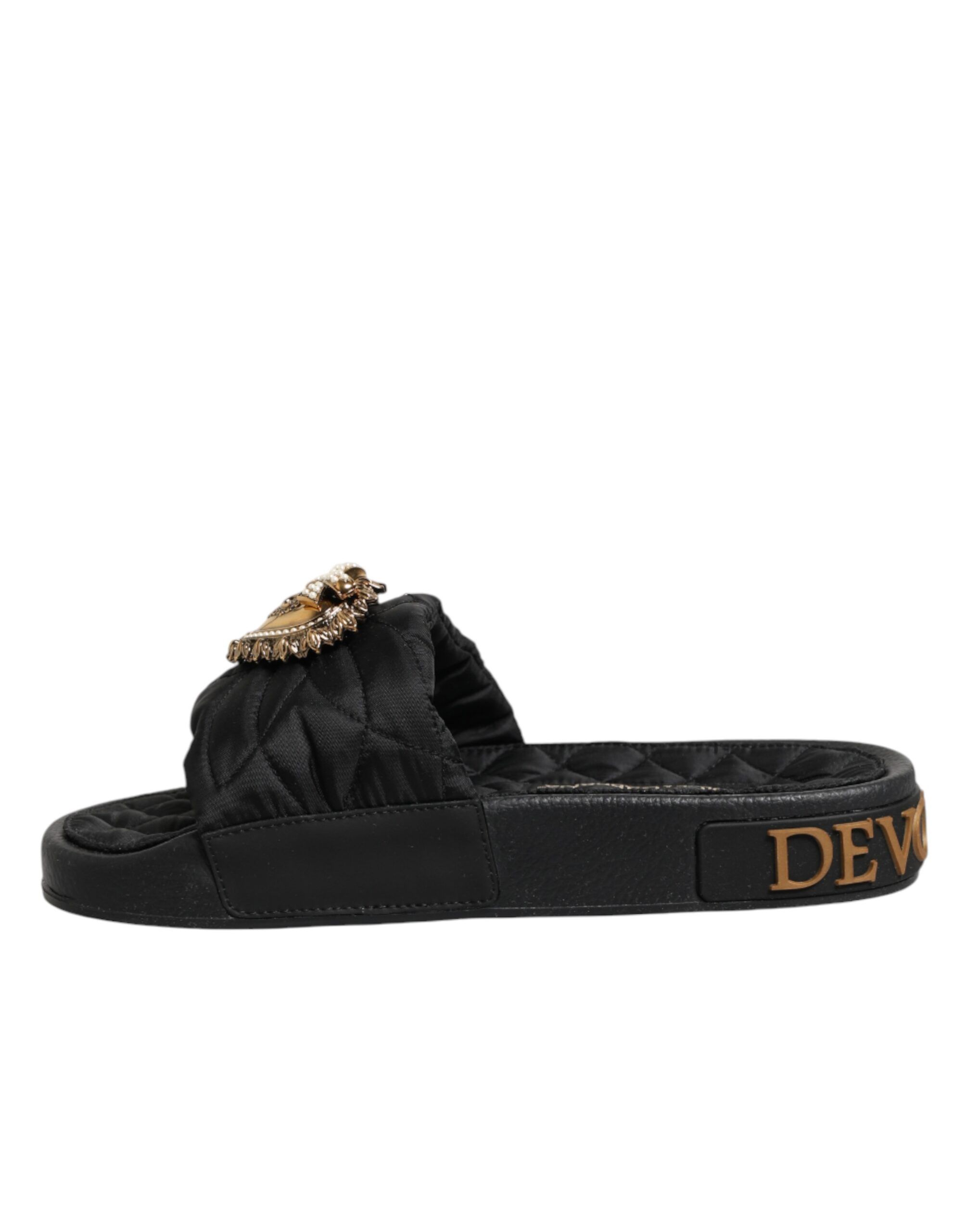 Devotion Matelassé Leather Slides Women's Shoes - Dolce & Gabbana - Modalova