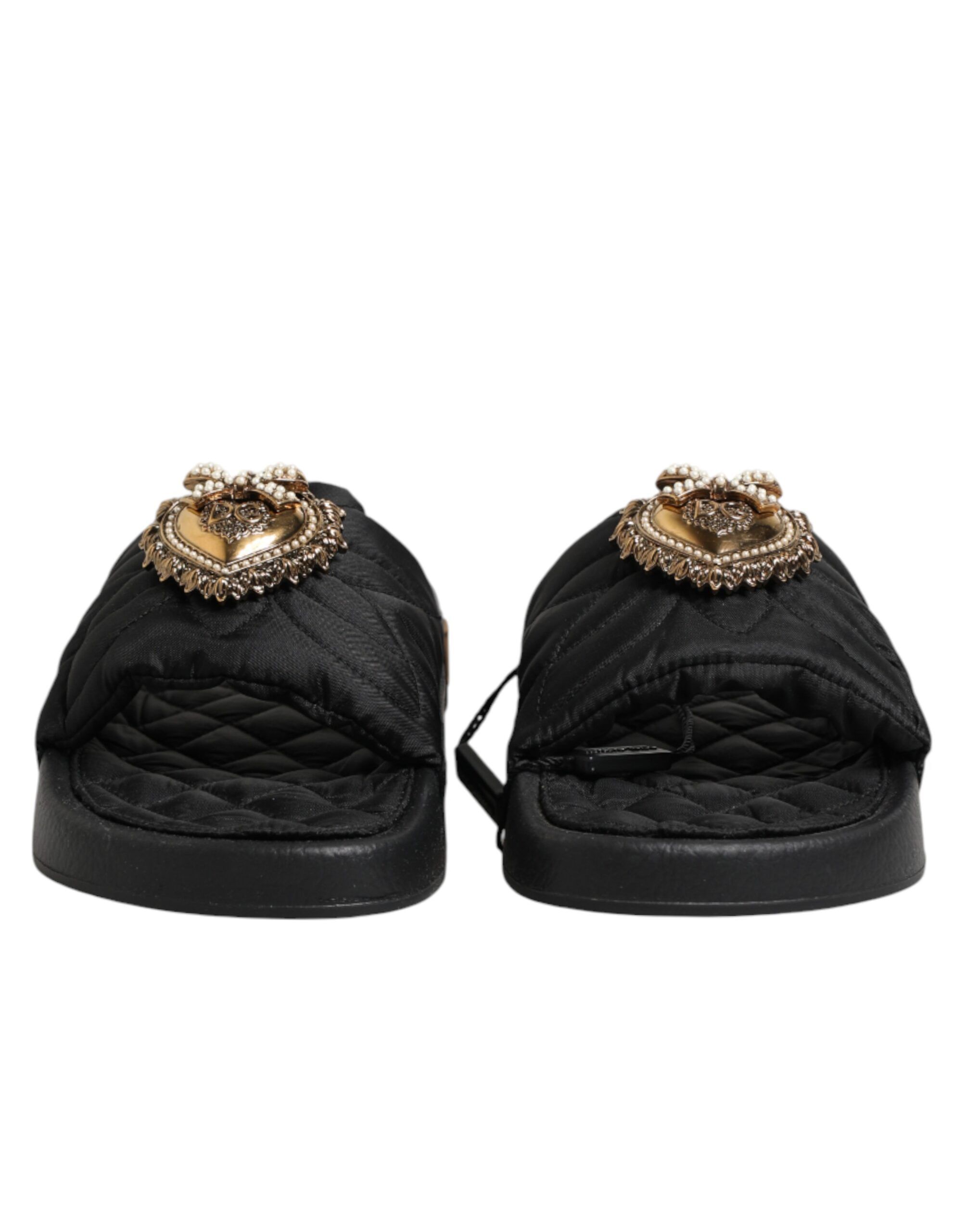 Devotion Matelassé Leather Slides Women's Shoes - Dolce & Gabbana - Modalova
