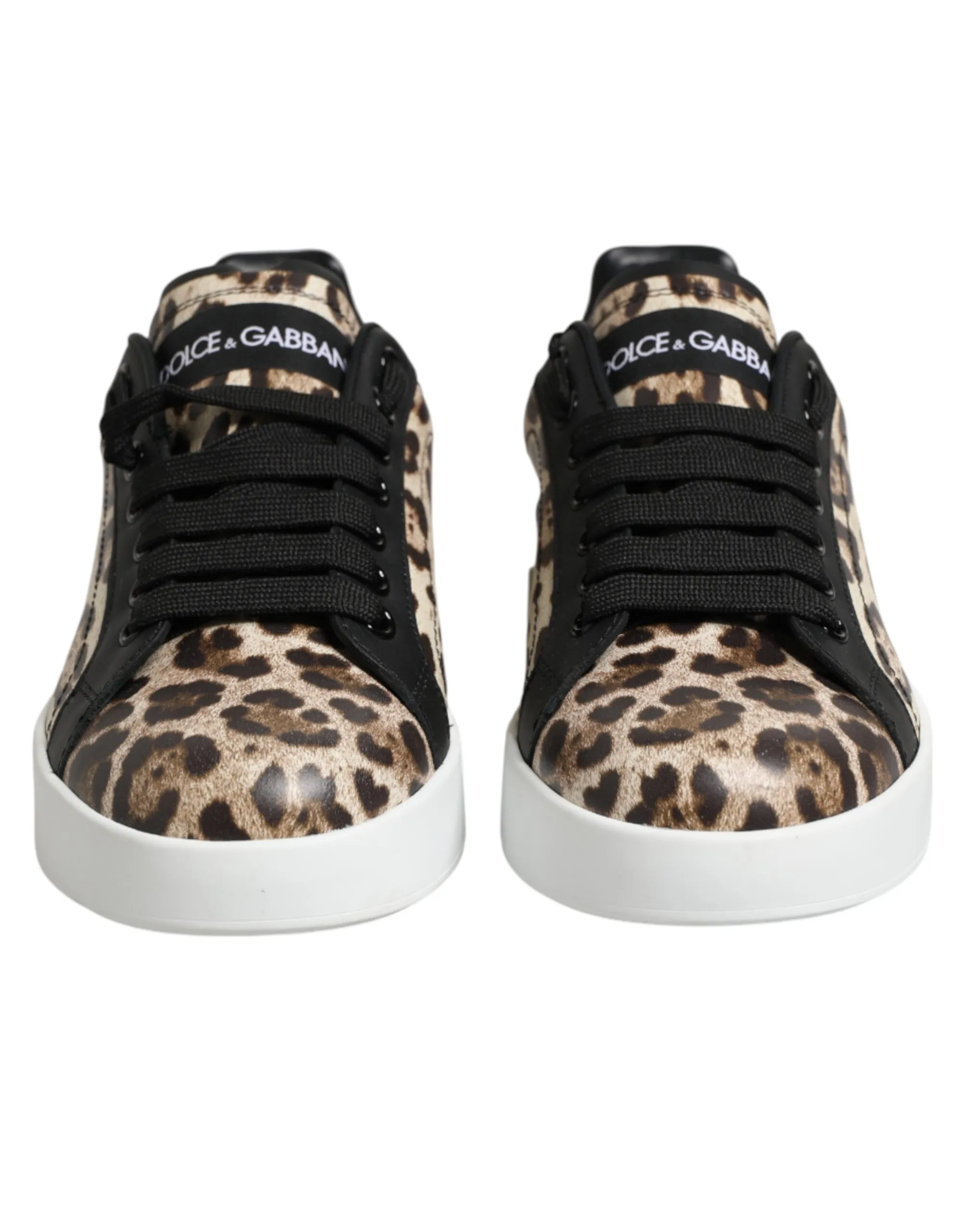 Leather Leopard Low Top Sneakers Women's Shoes - Dolce & Gabbana - Modalova