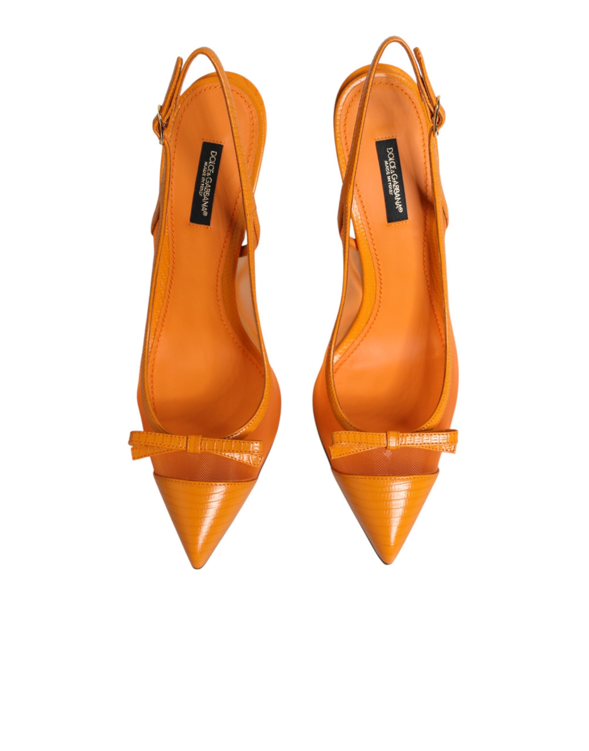 Leather Mesh Heels Slingback Women's Shoes - Dolce & Gabbana - Modalova