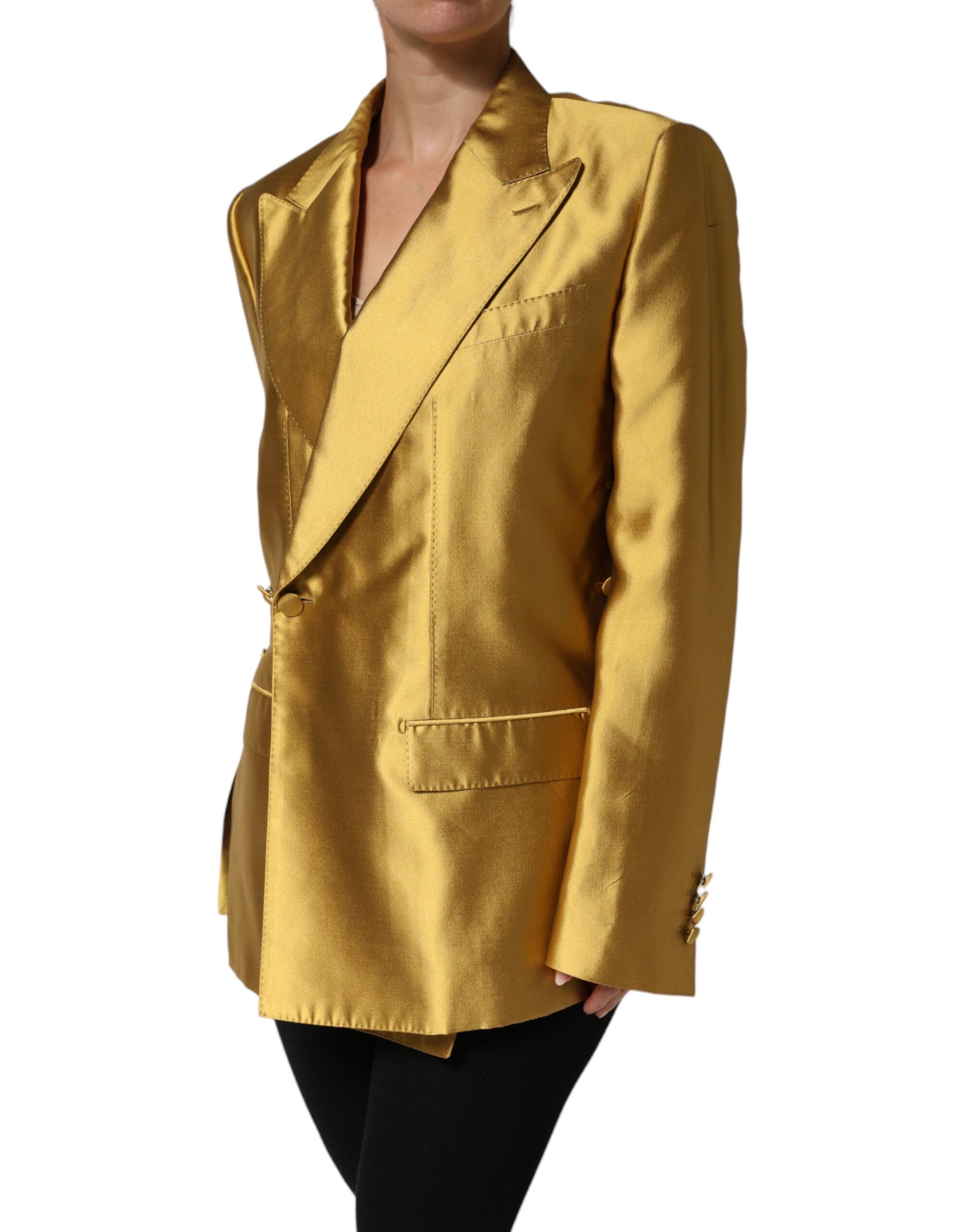 Satin Long Sleeves Blazer Coat Women's Jacket (Pre-Owned) - Dolce & Gabbana - Modalova