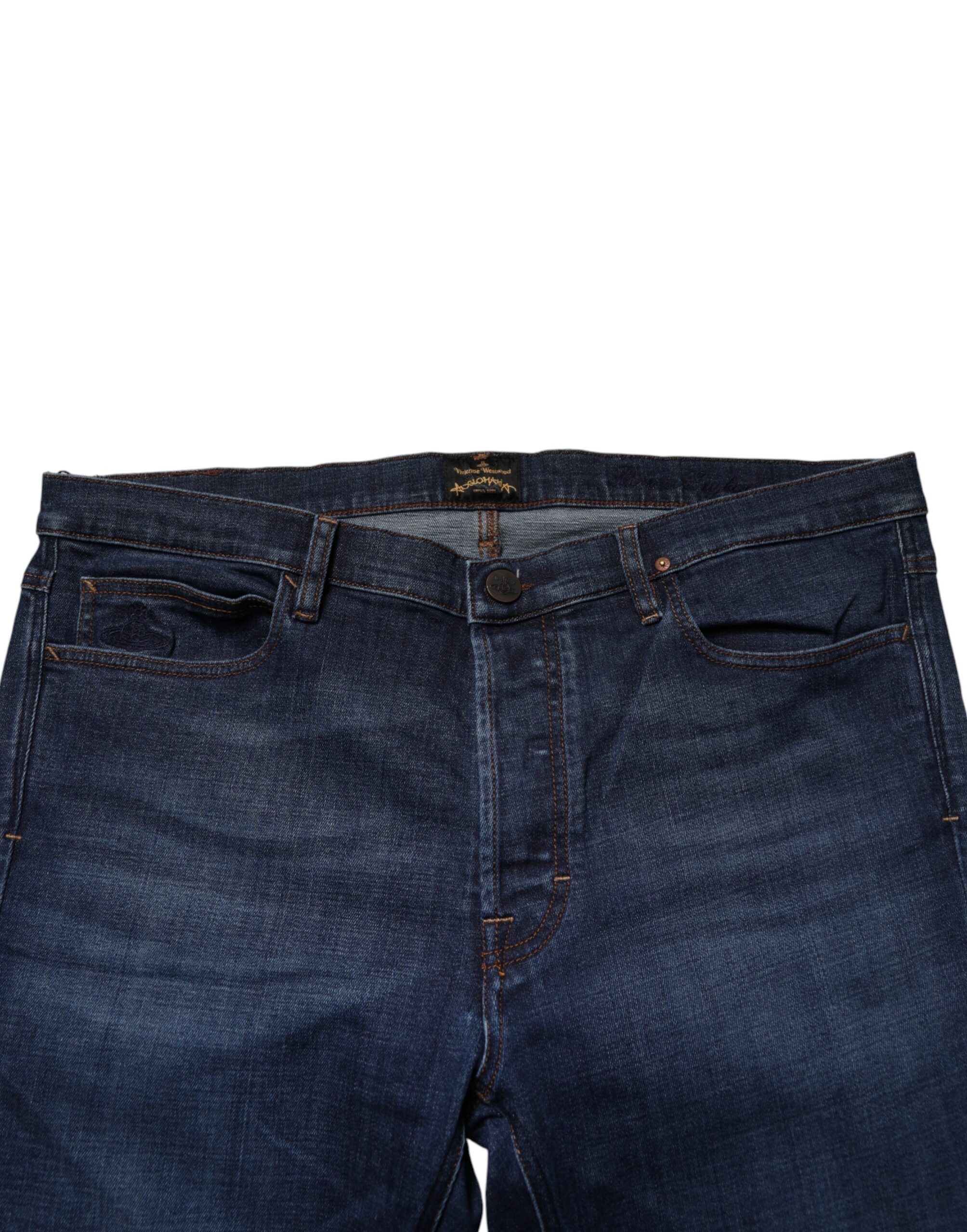 Mid Waist Cotton Men Cropped Denim Men's Jeans - Vivienne Westwood - Modalova