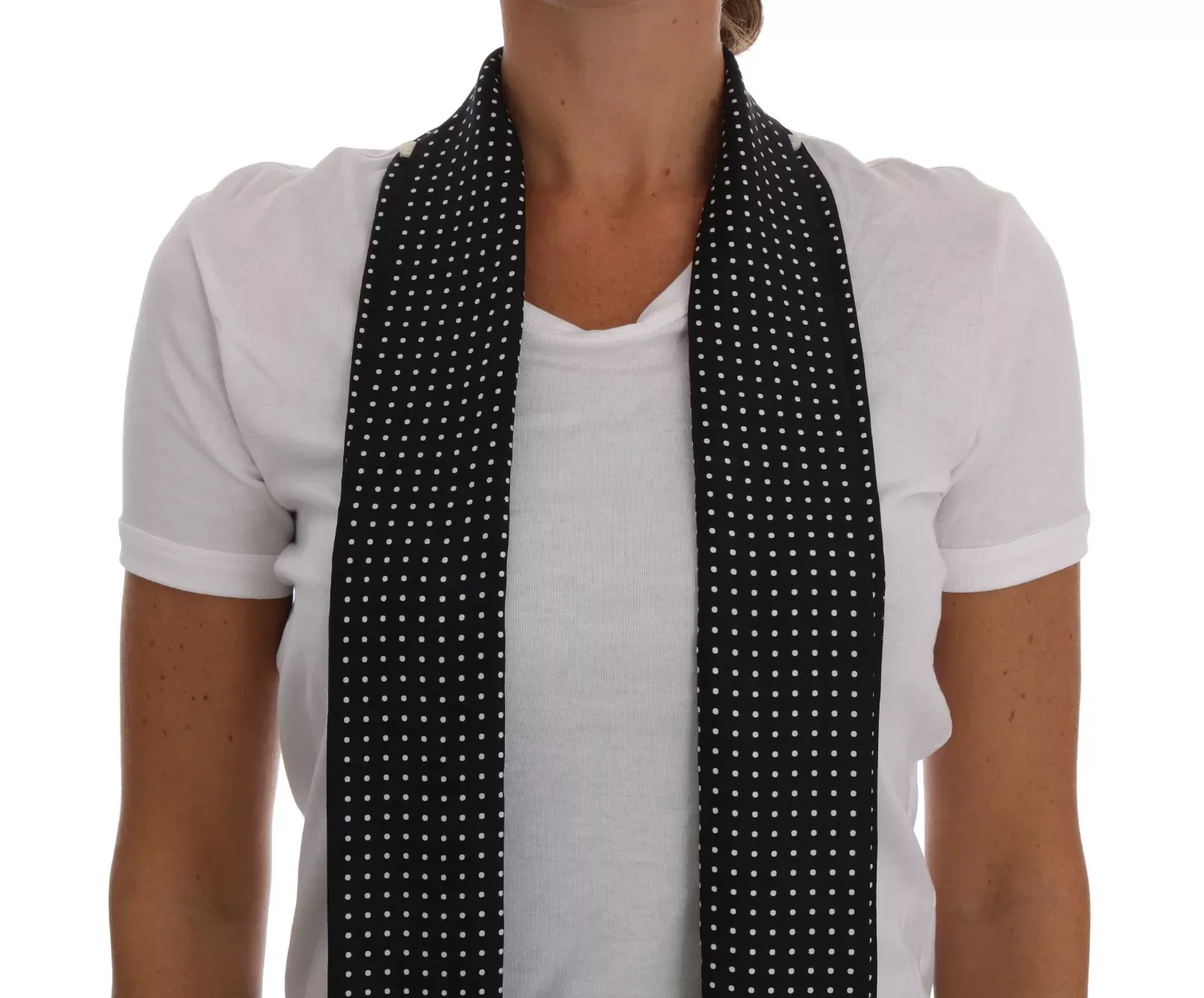 Cotton Black Silk Scarf Top Women's T-shirt - Dolce & Gabbana - Modalova